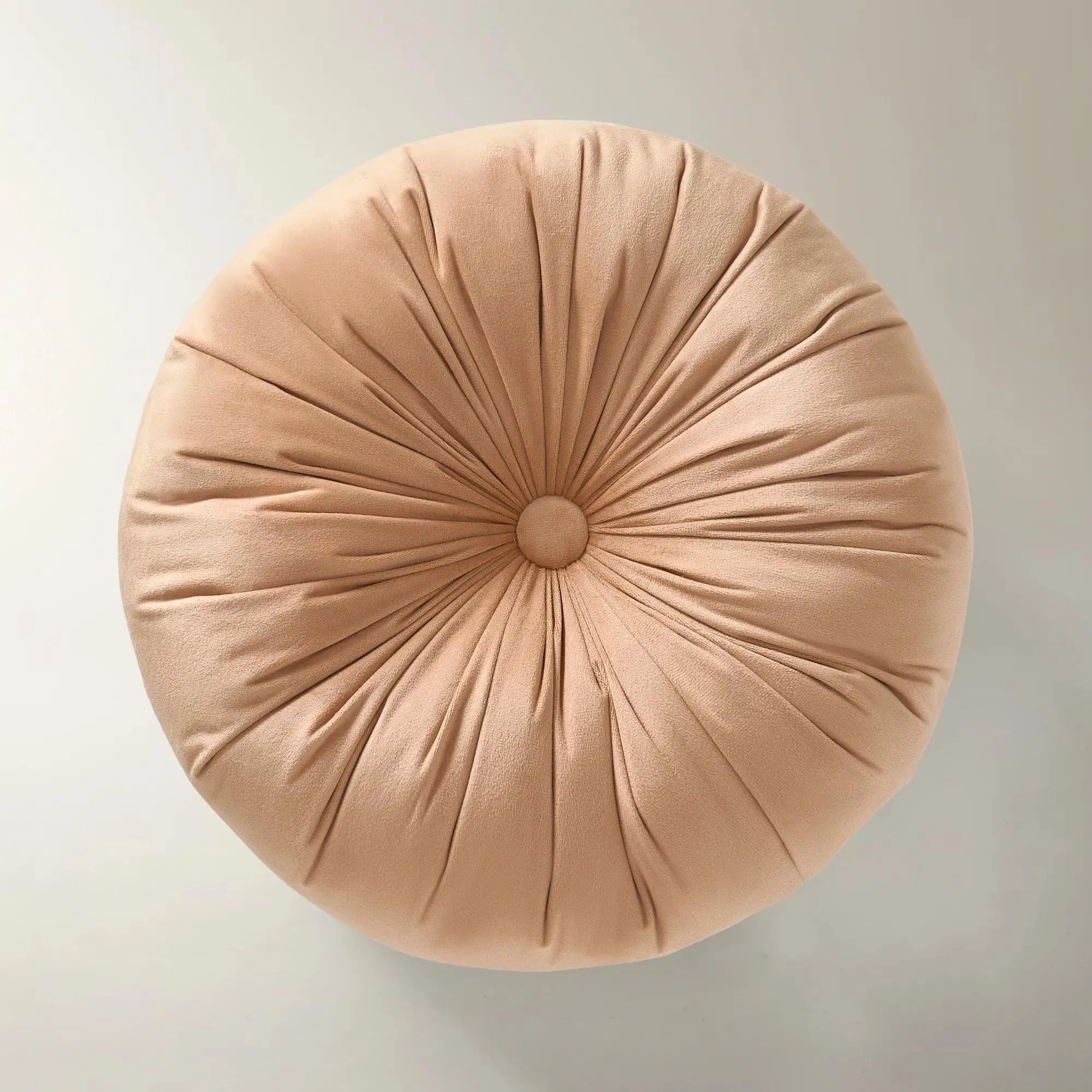 Clea Tufted Round Velvet Pillow 15"