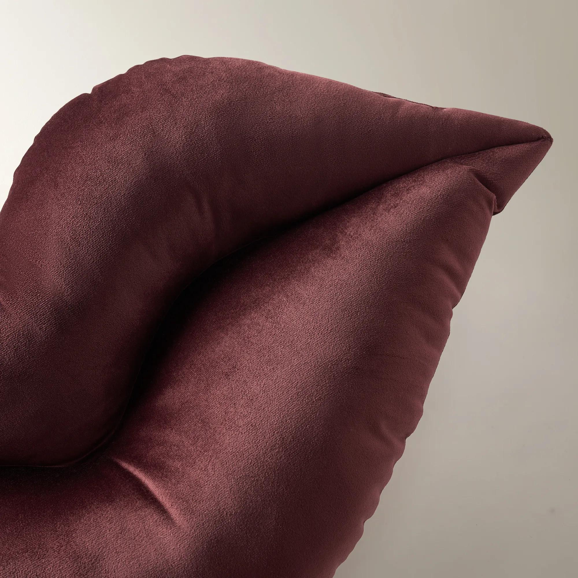 Lips Velvet Pillow 26" - Fig
