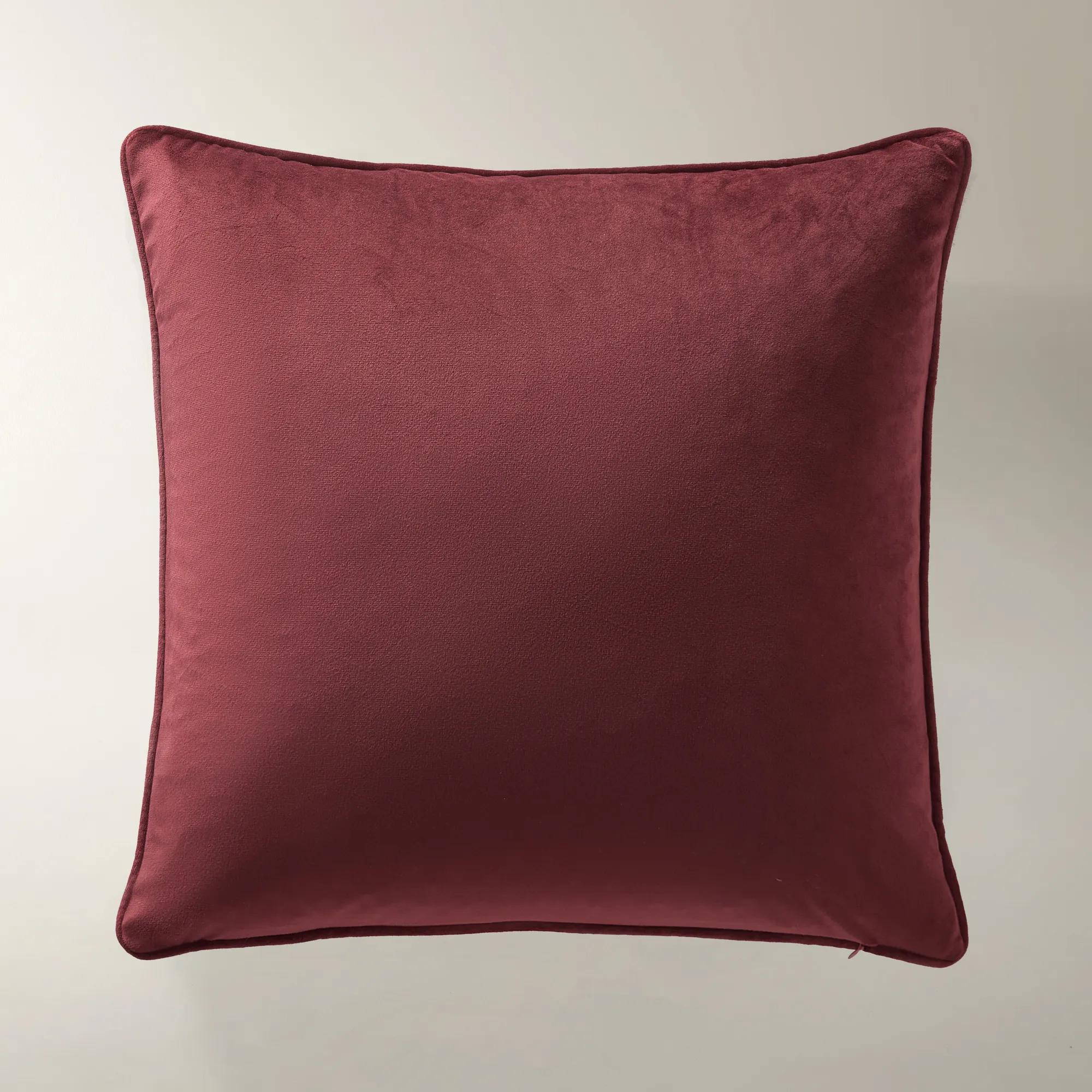 Nutcracker Embroidered Burgundy Velvet Holiday Pillow 20" x 20"