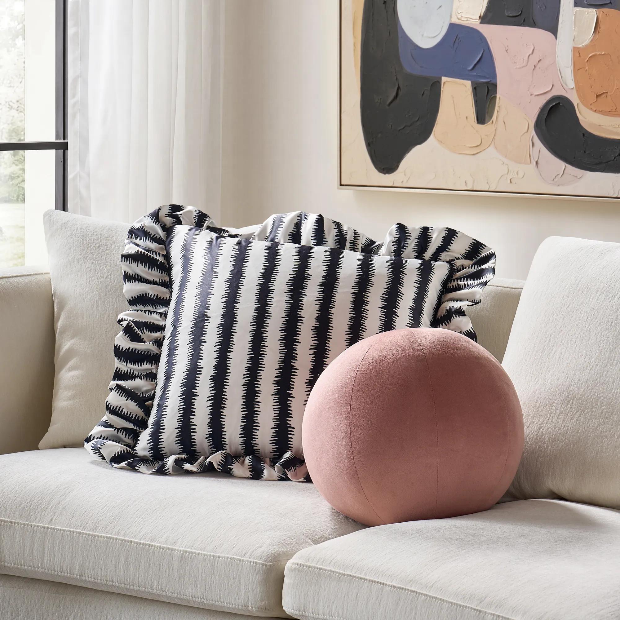 Veda Velvet Ball Pillow 12" - Dusty Rose