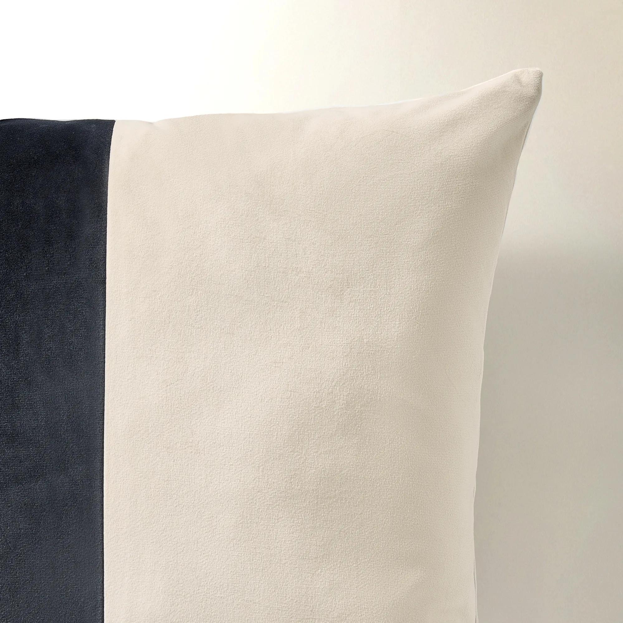 Dualis Color Block Pillow 22" - Black / Alabaster