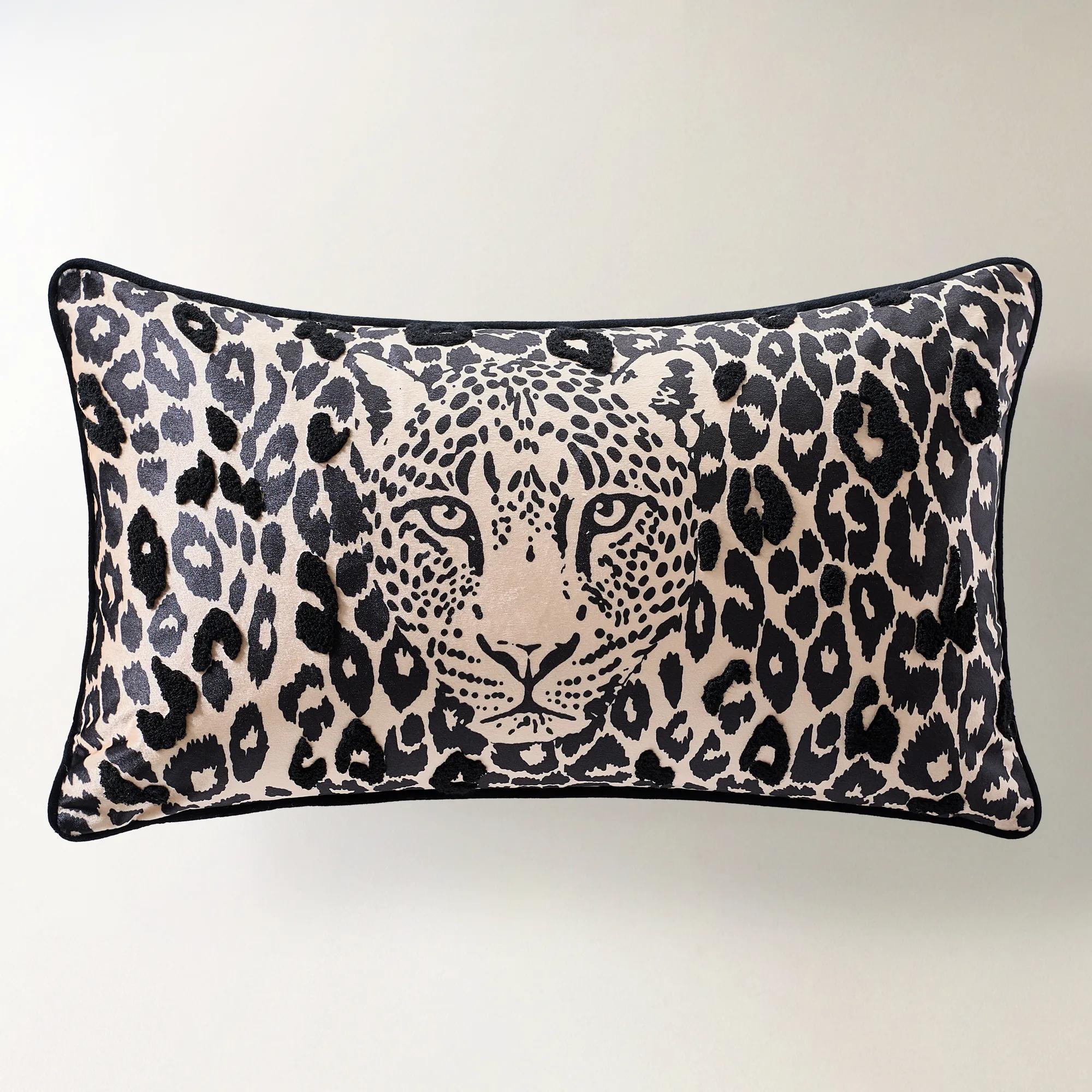Zulu Leopard Embroidered Pillow