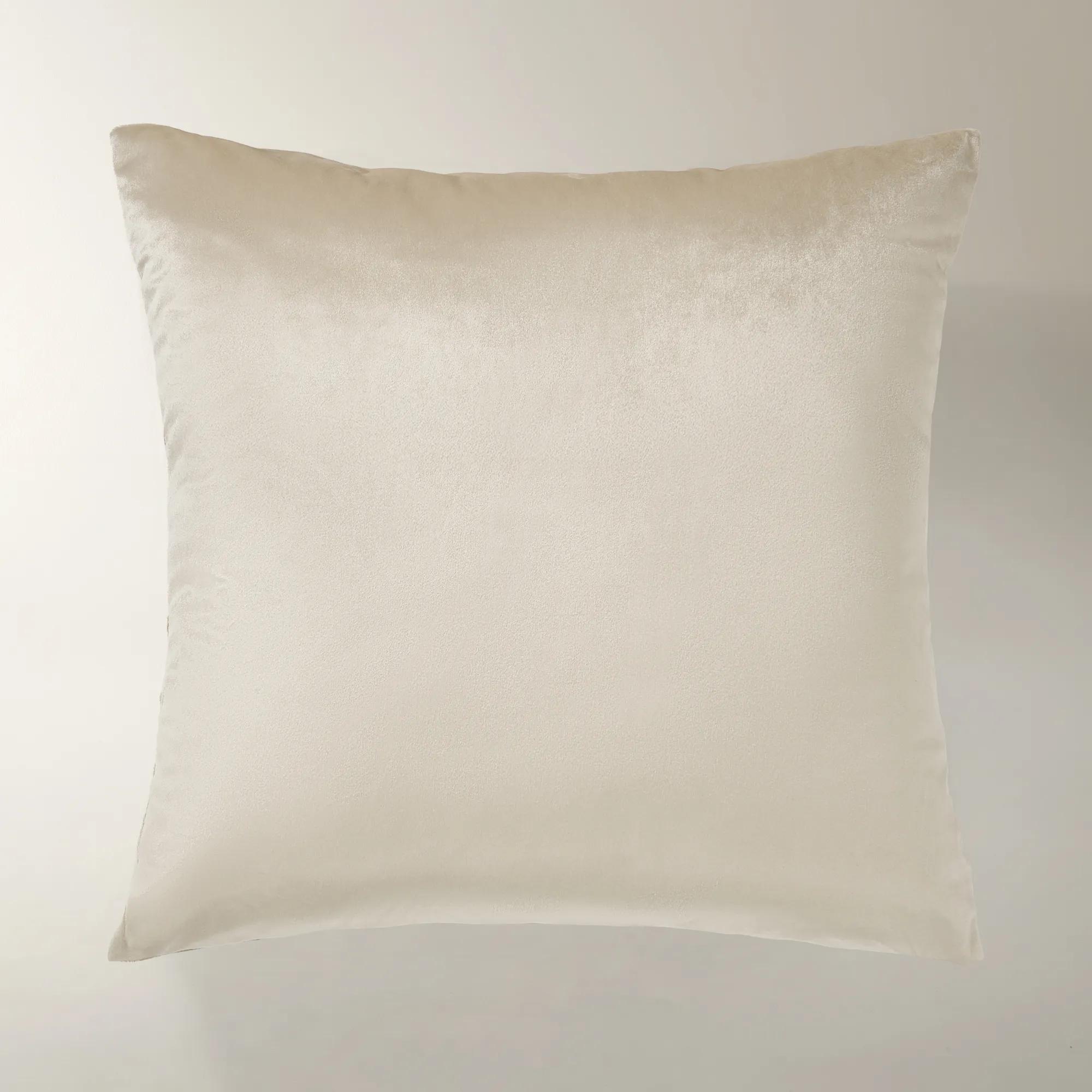 Zarin Metallic Zig Zag Velvet Pillow 22" - Cloud/Gold