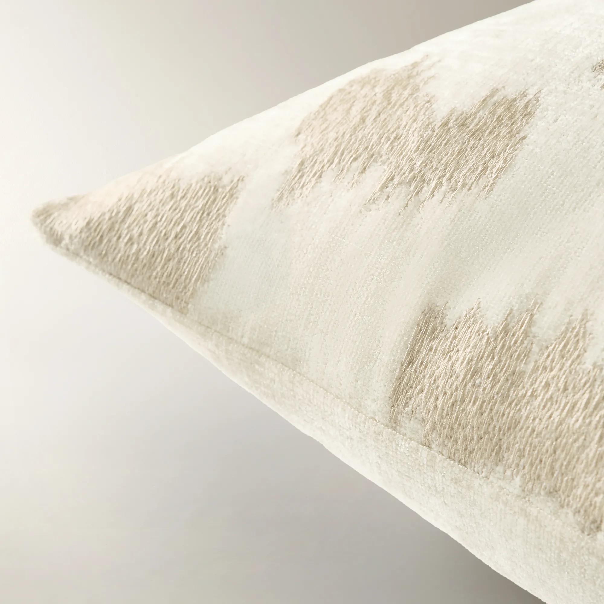 Scacco Check Embroidered Pillow 22" - Taupe/Ivory