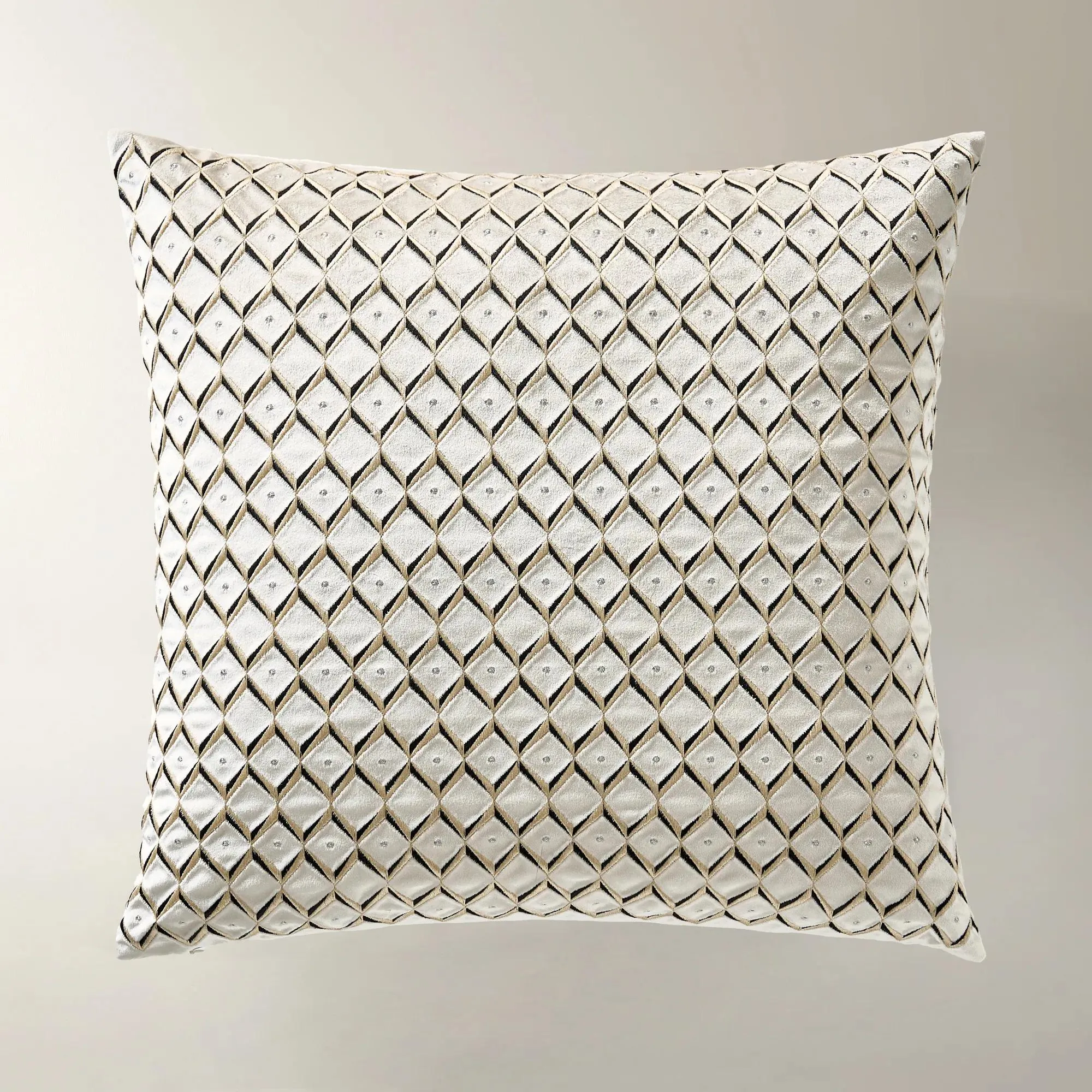 Boucard Diamond Check Ebbroidered Pillow 22"