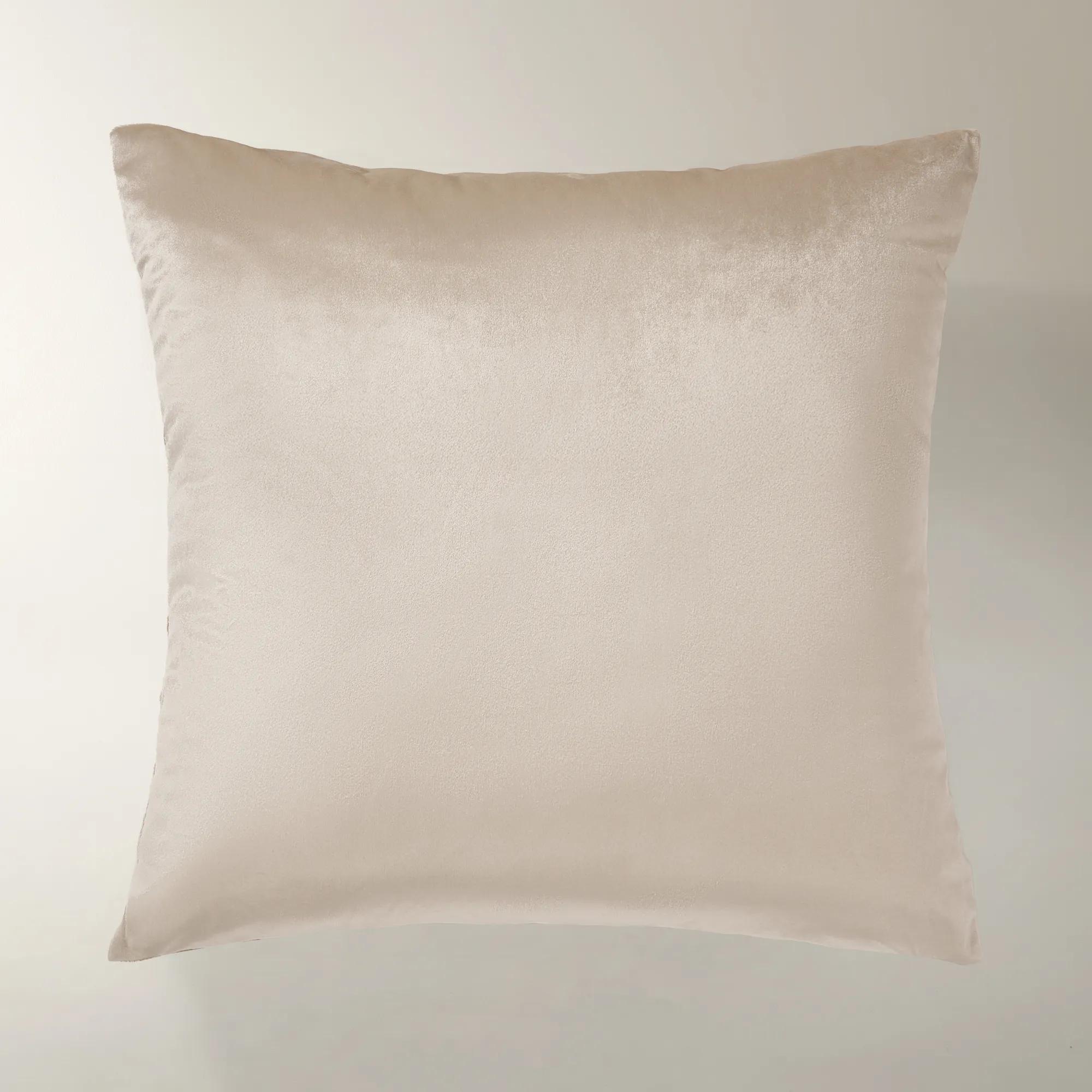 Boucard Diamond Check Embroidered Pillow 22" - Taupe