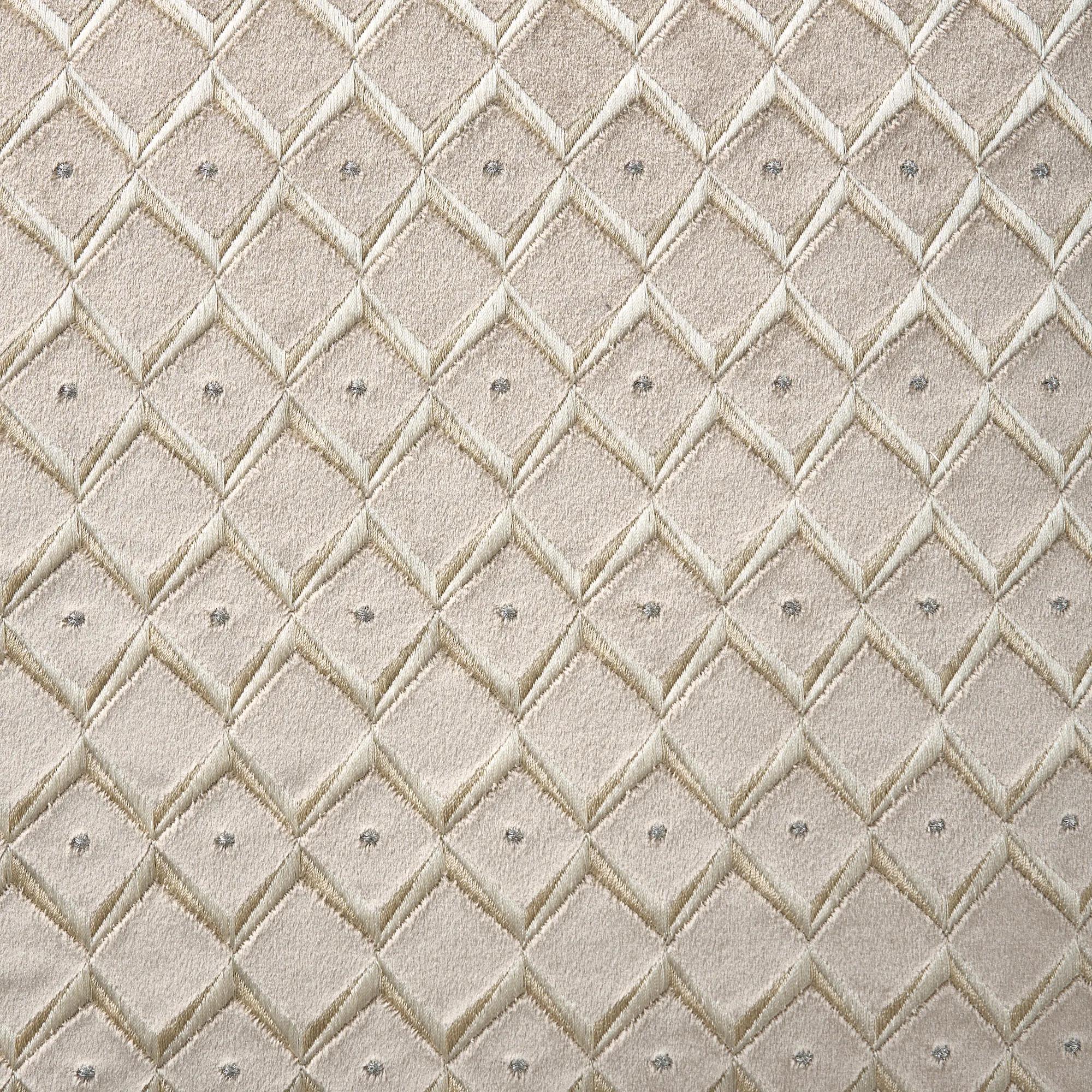 Boucard Diamond Check Embroidered Pillow 22" - Taupe