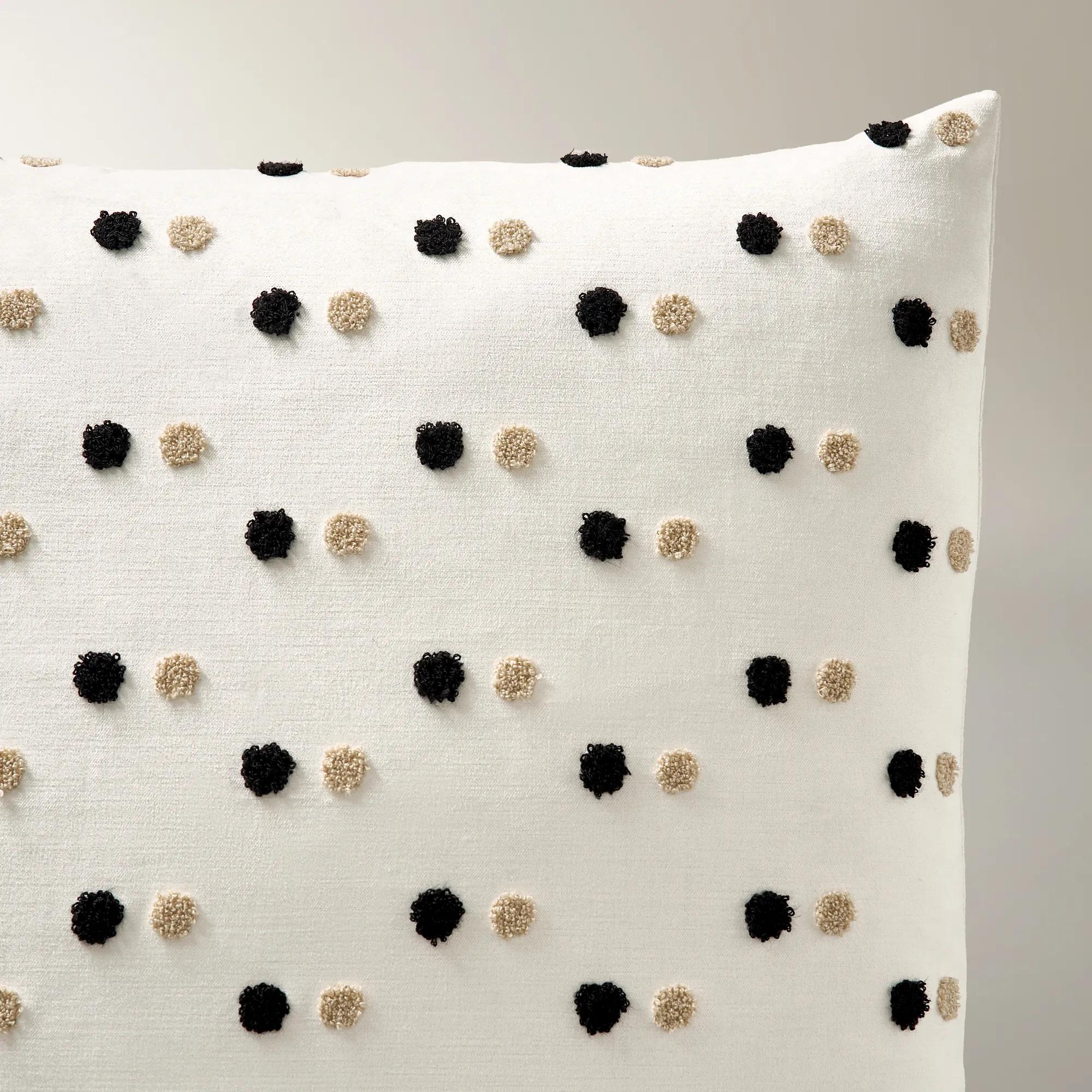 Dionne Polka Dot Embroidered Pillow 22" - Cloud