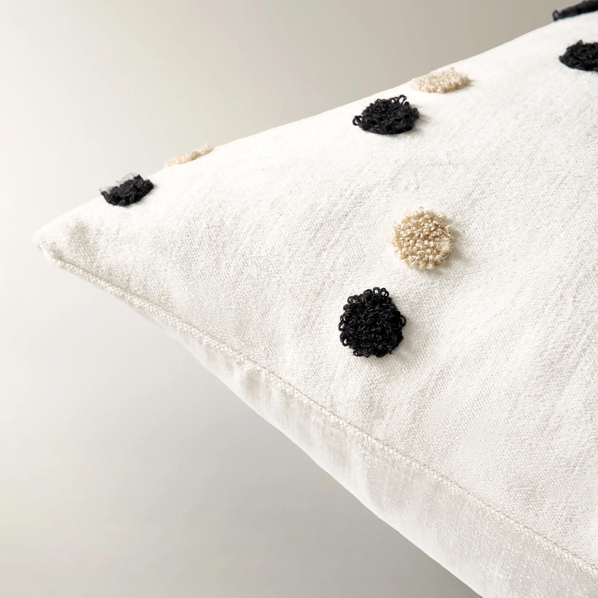 Dionne Polka Dot Embroidered Pillow 22" - Cloud