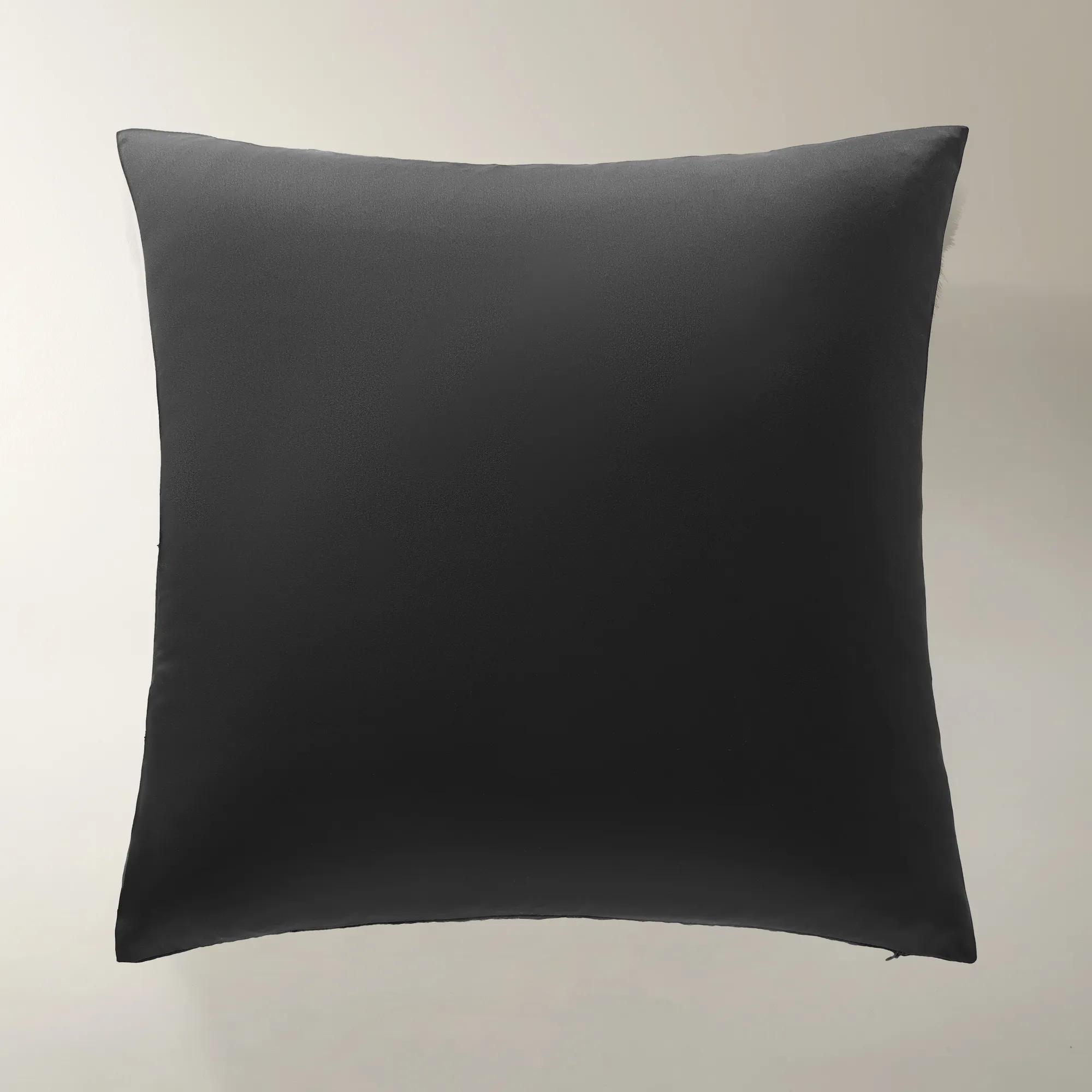 Moiré Embroidered Pillow 22" - Black