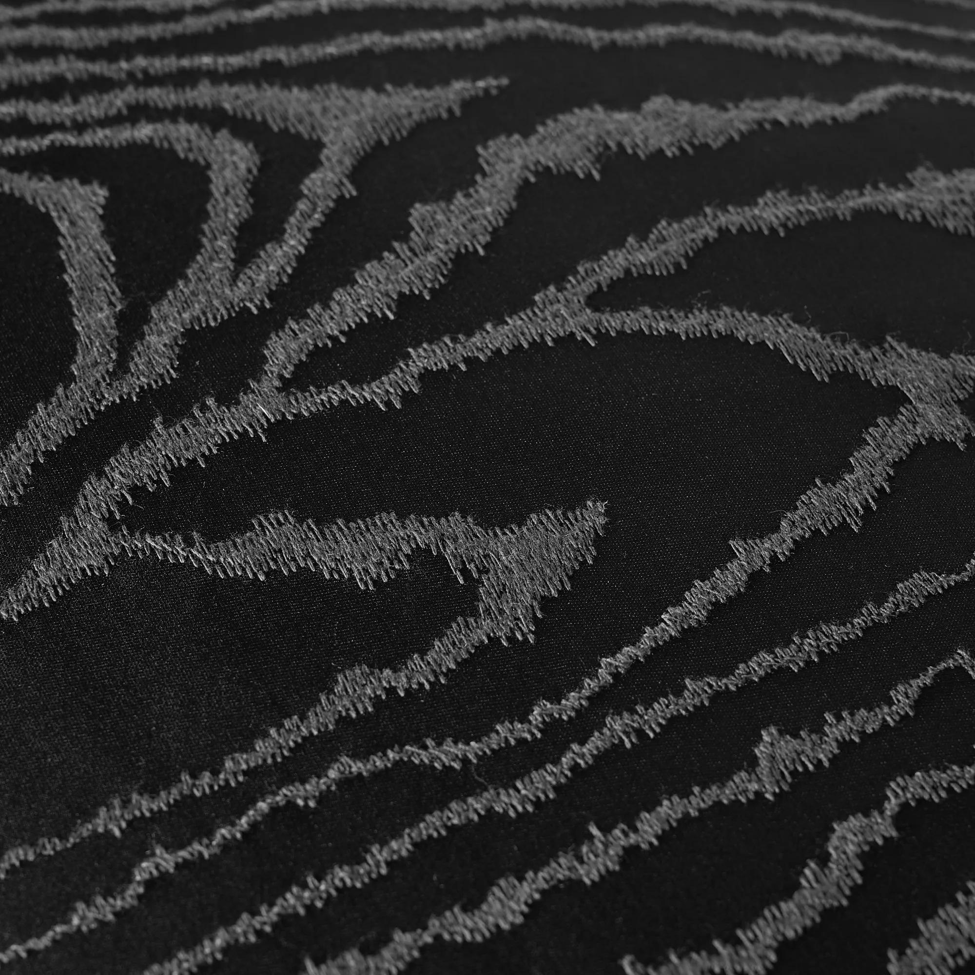 Moiré Embroidered Pillow 22" - Black