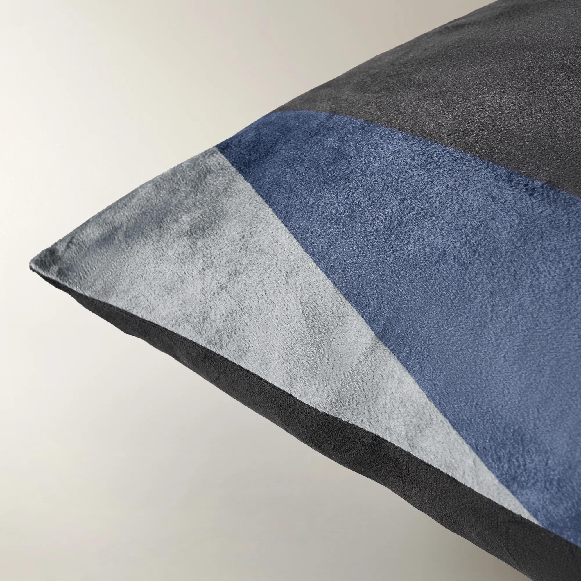 Niko Abstract Metallic Pillow 22" - Dusty Blue/Black/Gold