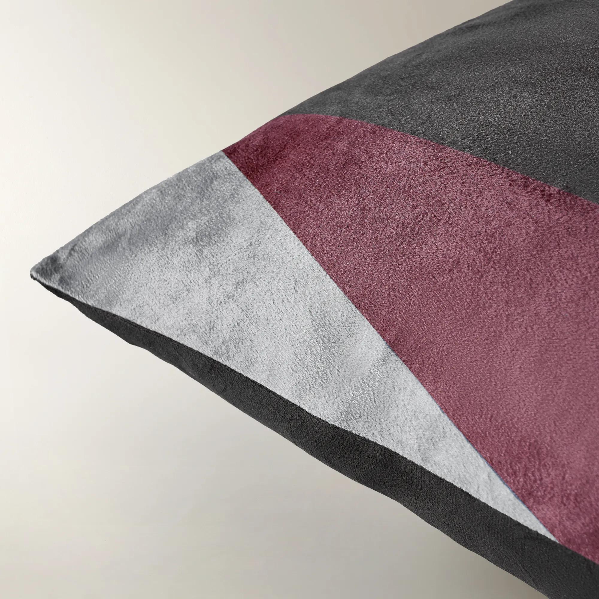 Niko Abstract Metallic Pillow 22" - Fig/Black/Gold