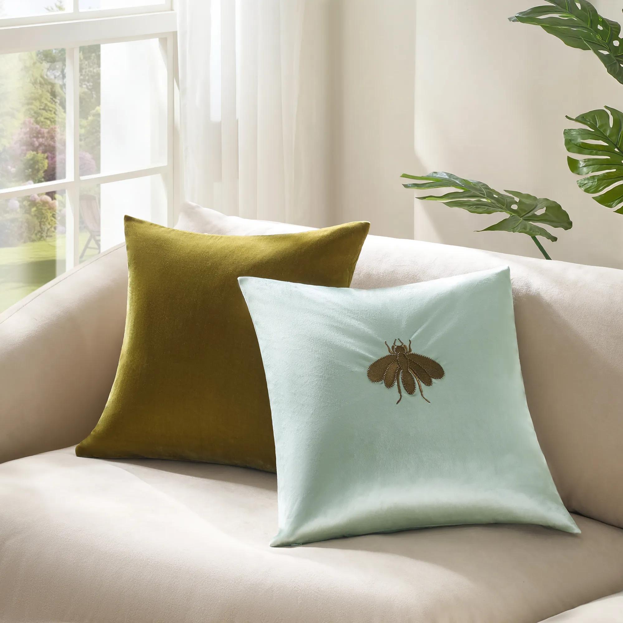 Delia Silky Velvet Pillow 20" - Honey Gold