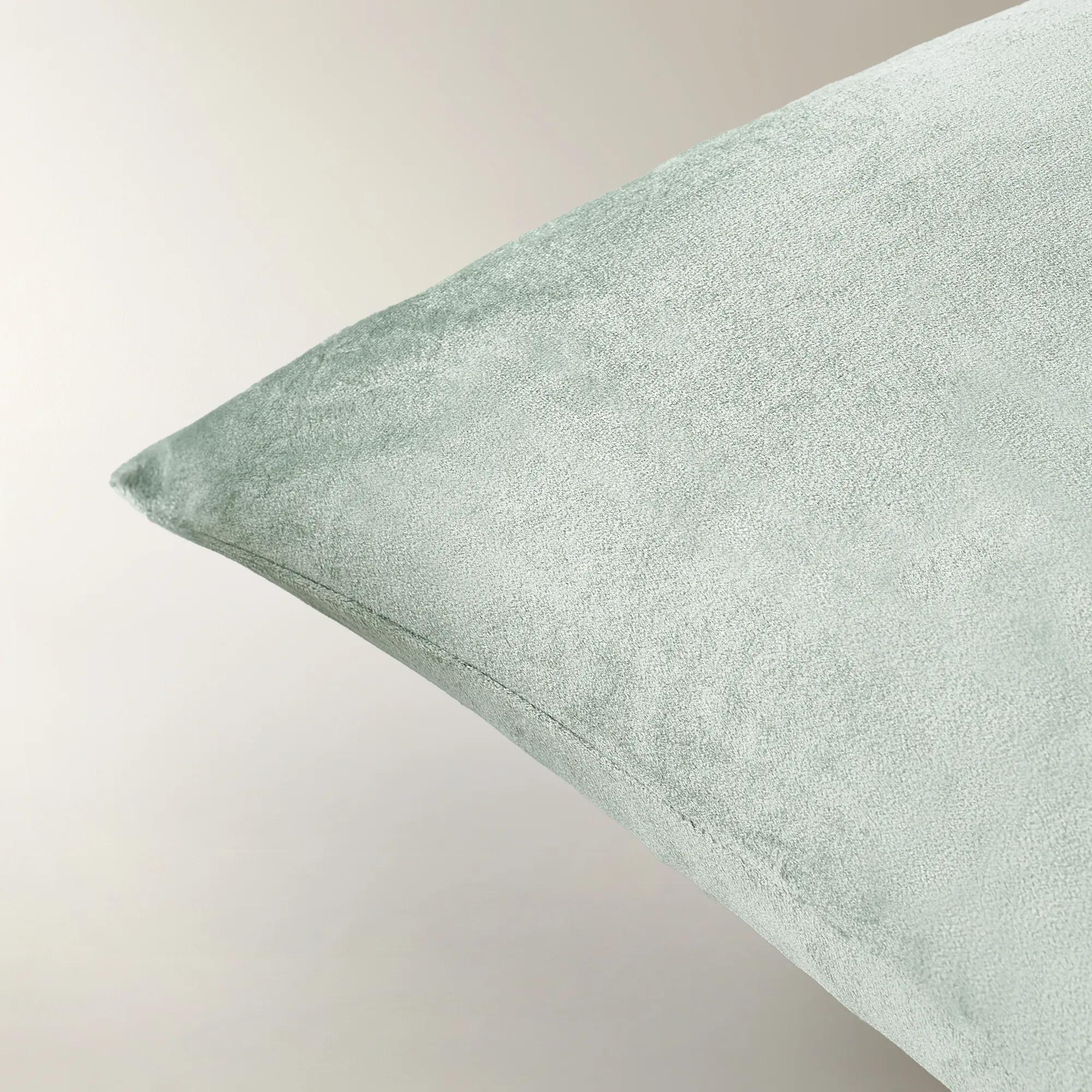 Bee Embroidered Velvet Pillow 20" - Sea Glass/Bronze