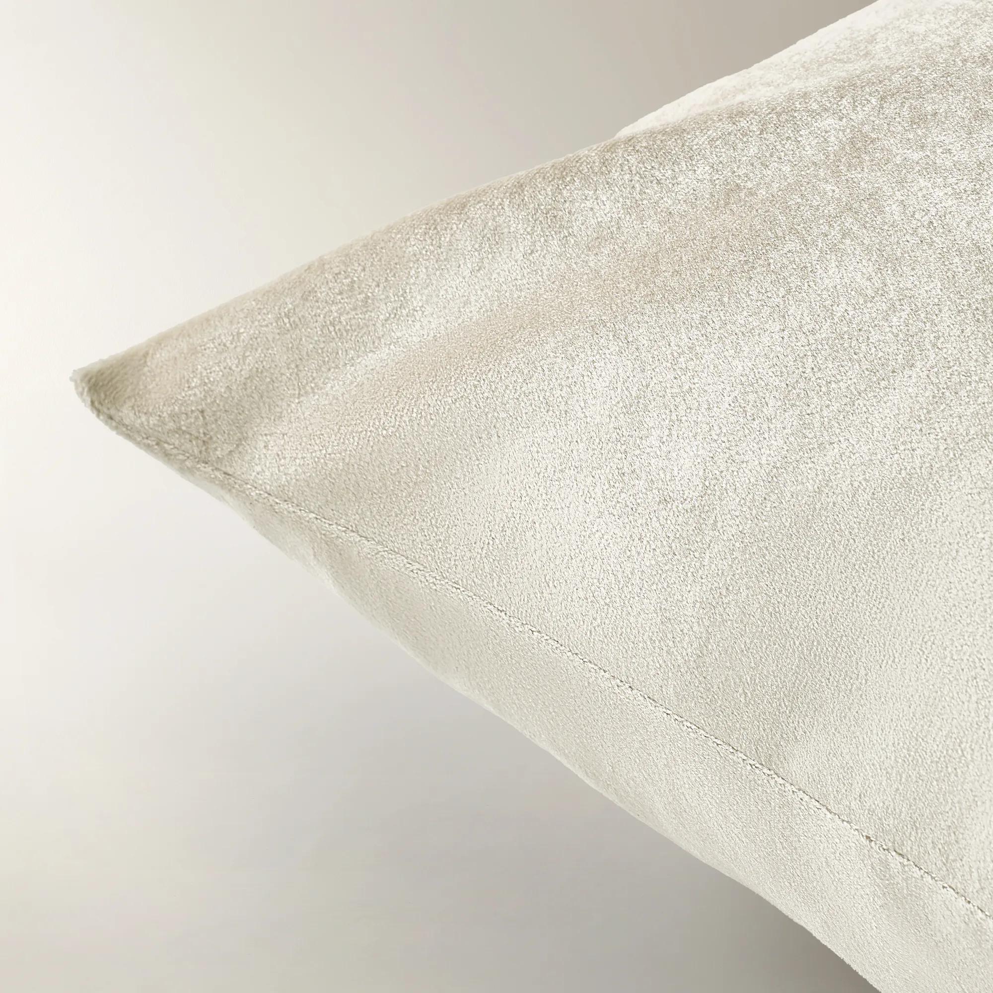 Bee Embroidered Velvet Pillow 20" - Cloud/Bronze