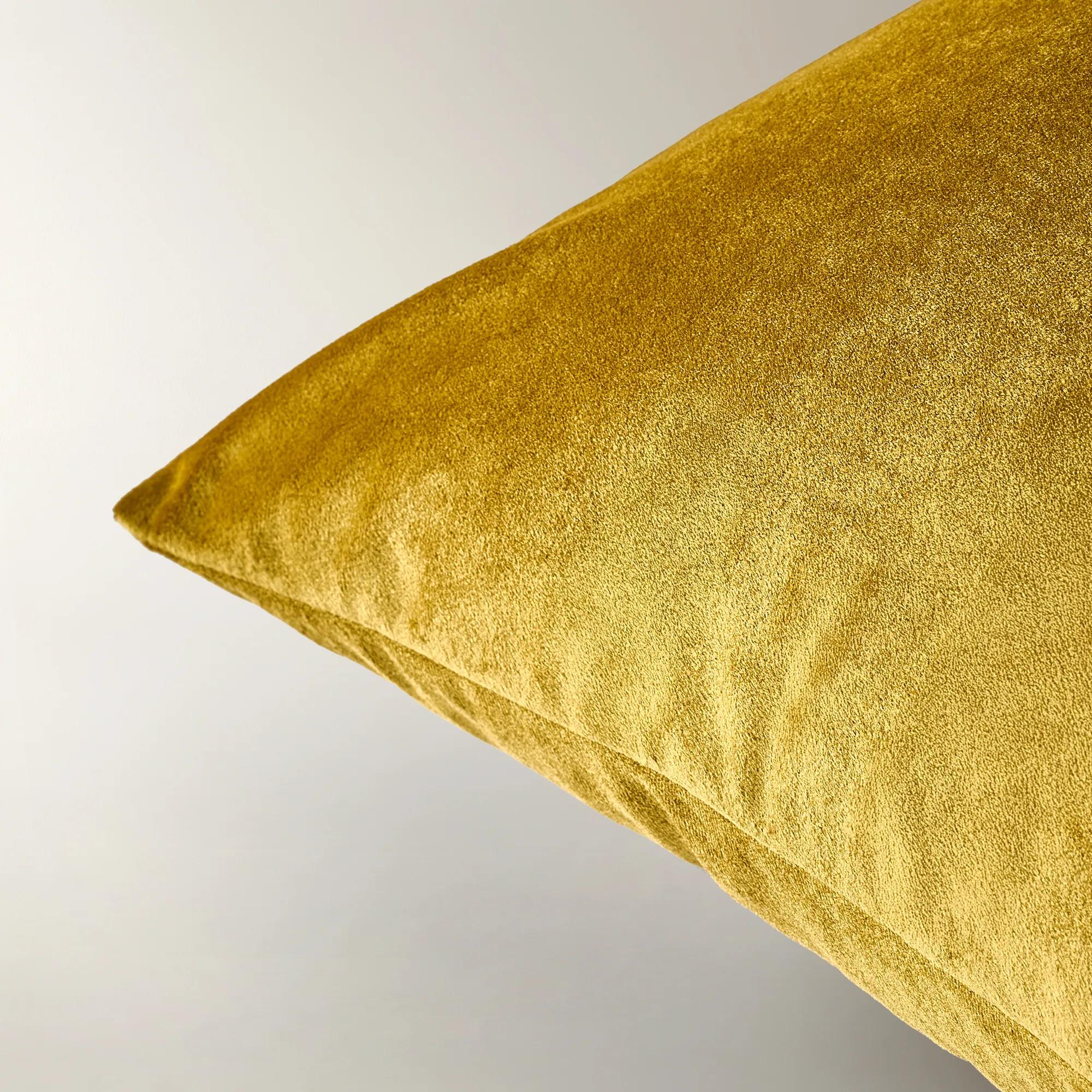 Bee Embroidered Velvet Pillow 20" - Honey Gold/Bronze