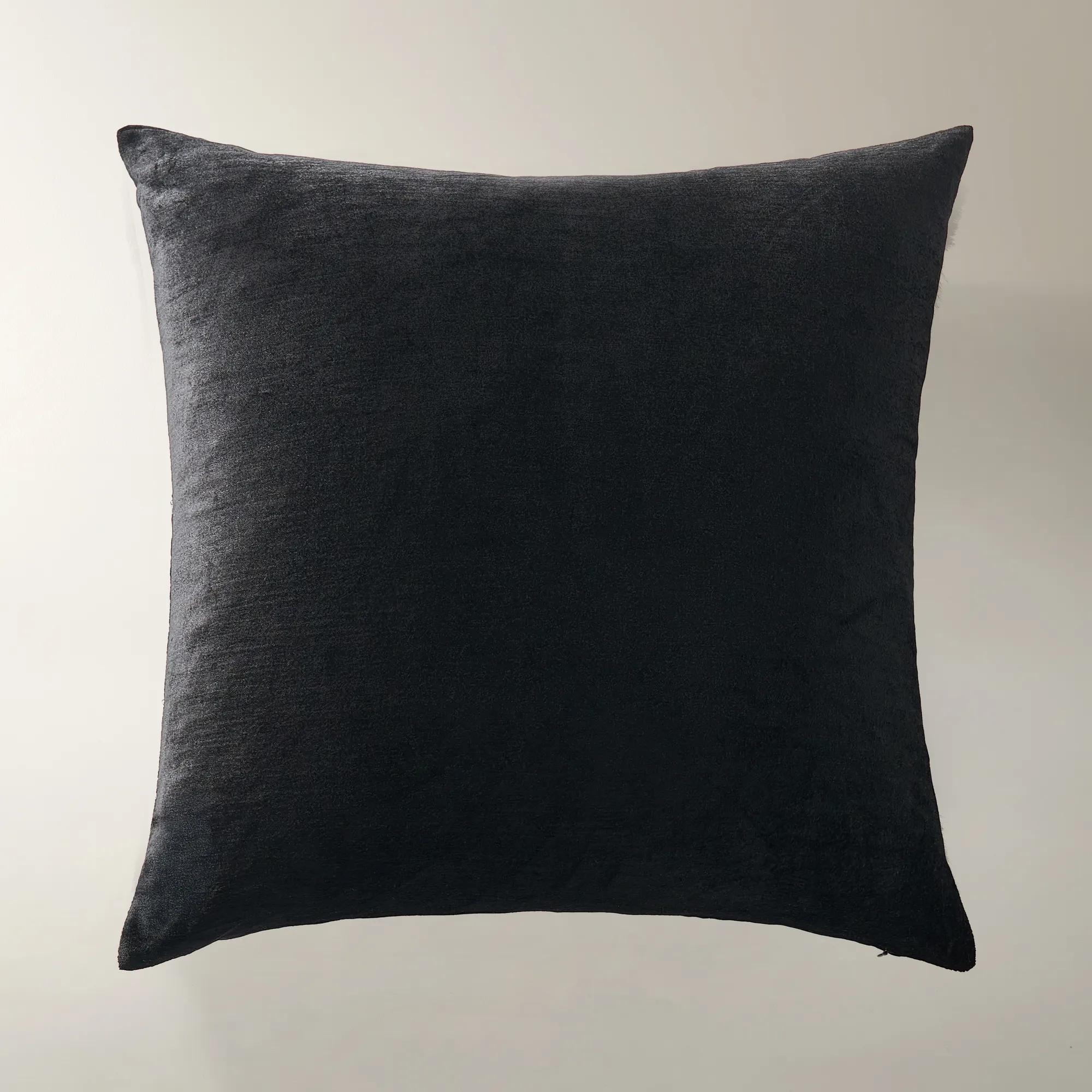 Voie Beaded Velvet Pillow 22" - Black/Champagne