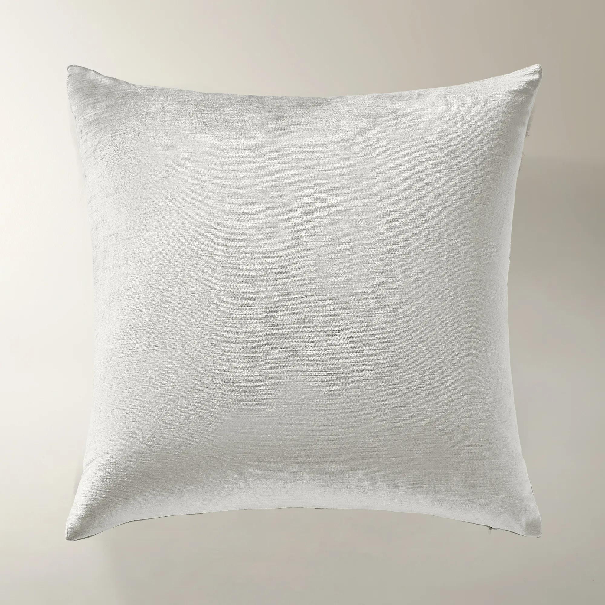Voie Beaded Velvet Pillow 22" - Cloud/Silver