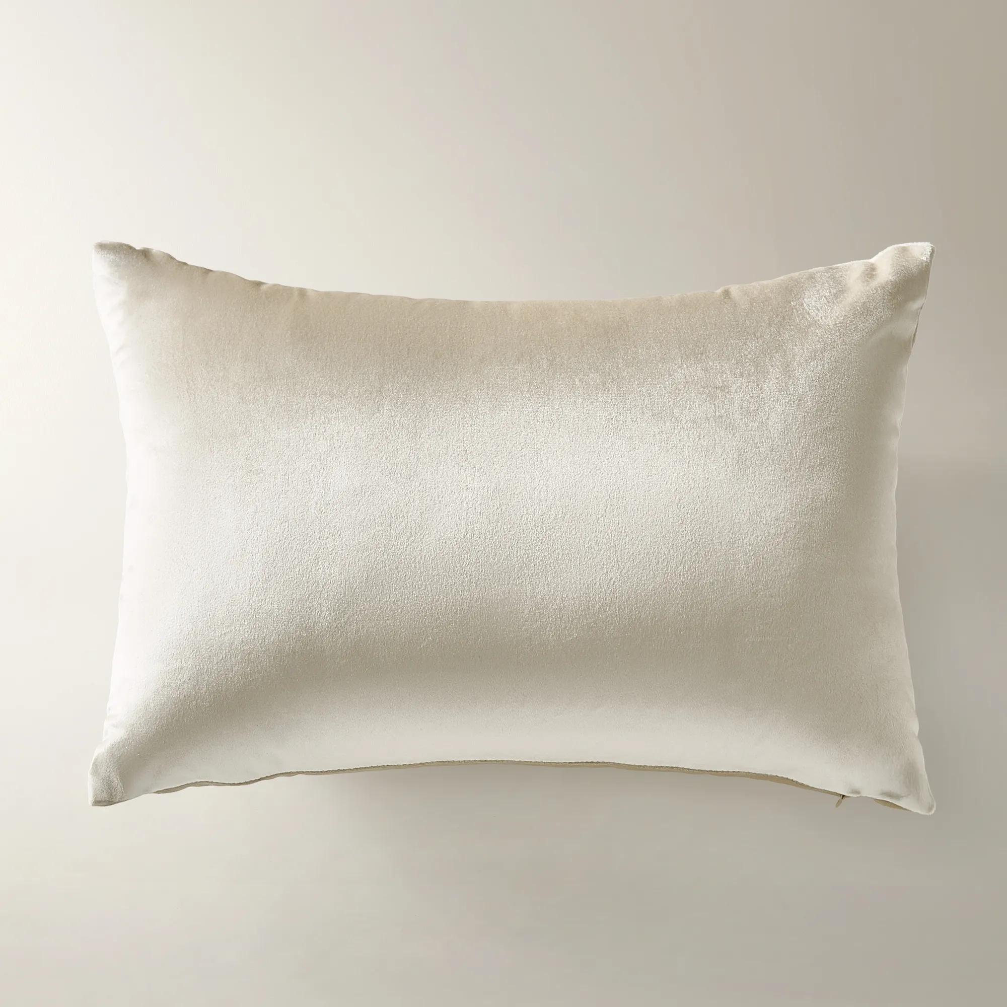 Bee Embellished Velvet Lumbar 14" x 20" - Cloud/Bronze