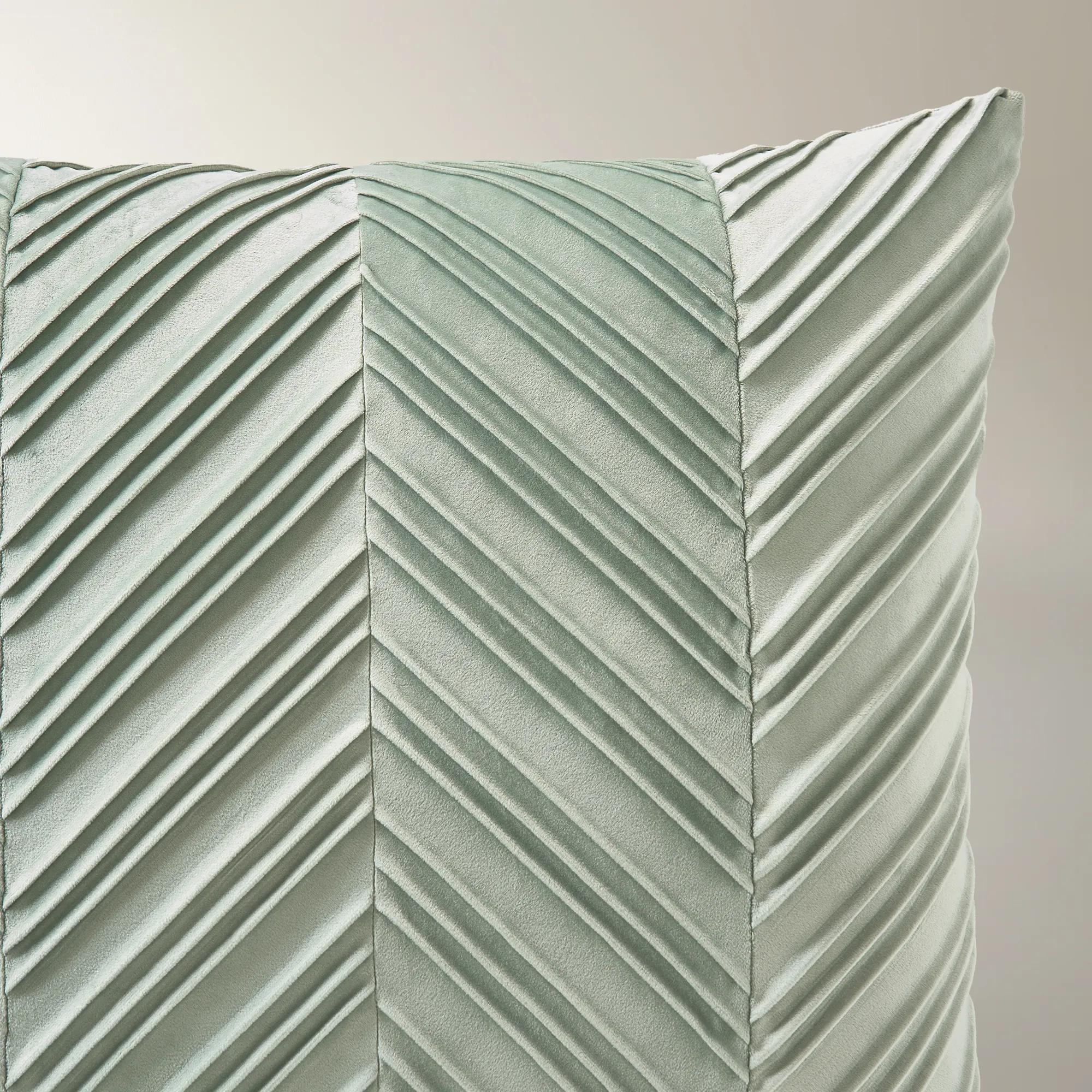 Lowry Pleated Velvet Pillow 22" - Sea Glass