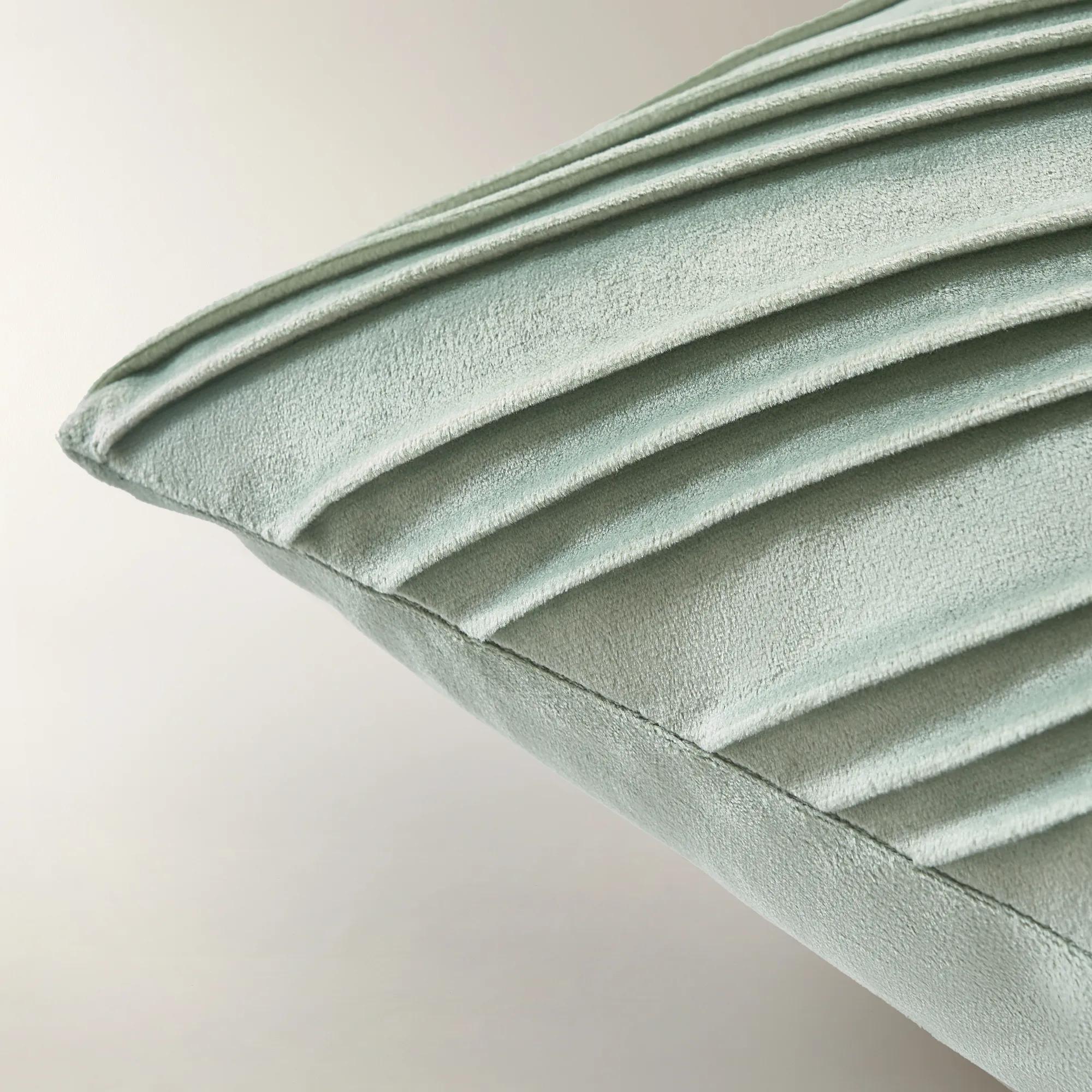 Lowry Pleated Velvet Pillow 22" - Sea Glass
