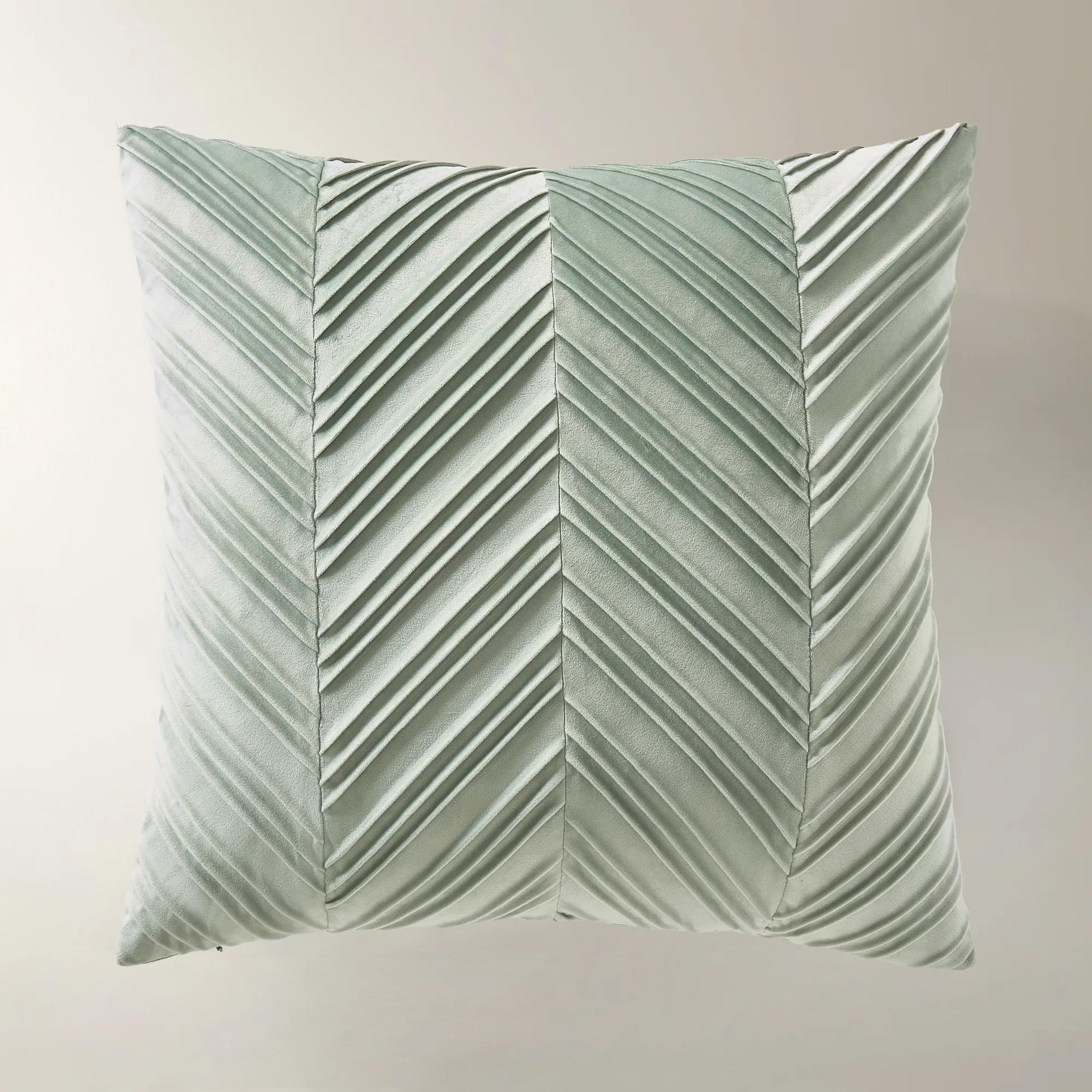 Lowry Pleated Velvet Pillow 22" - Sea Glass
