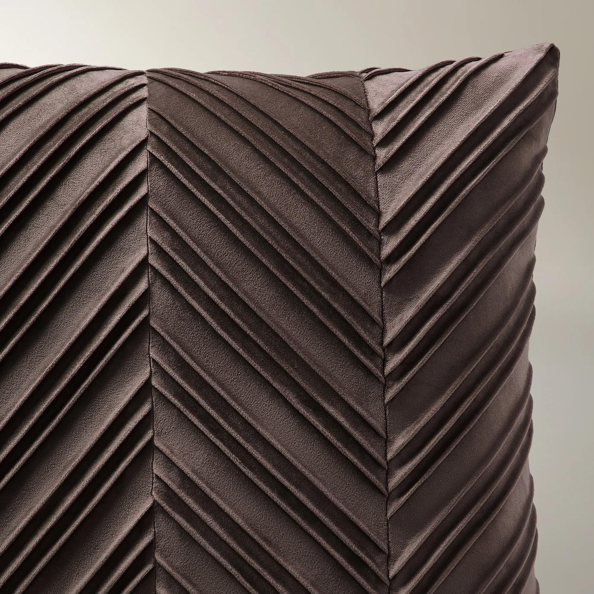 Lowry Pleated Velvet Pillow 22" - Dark Chocolate