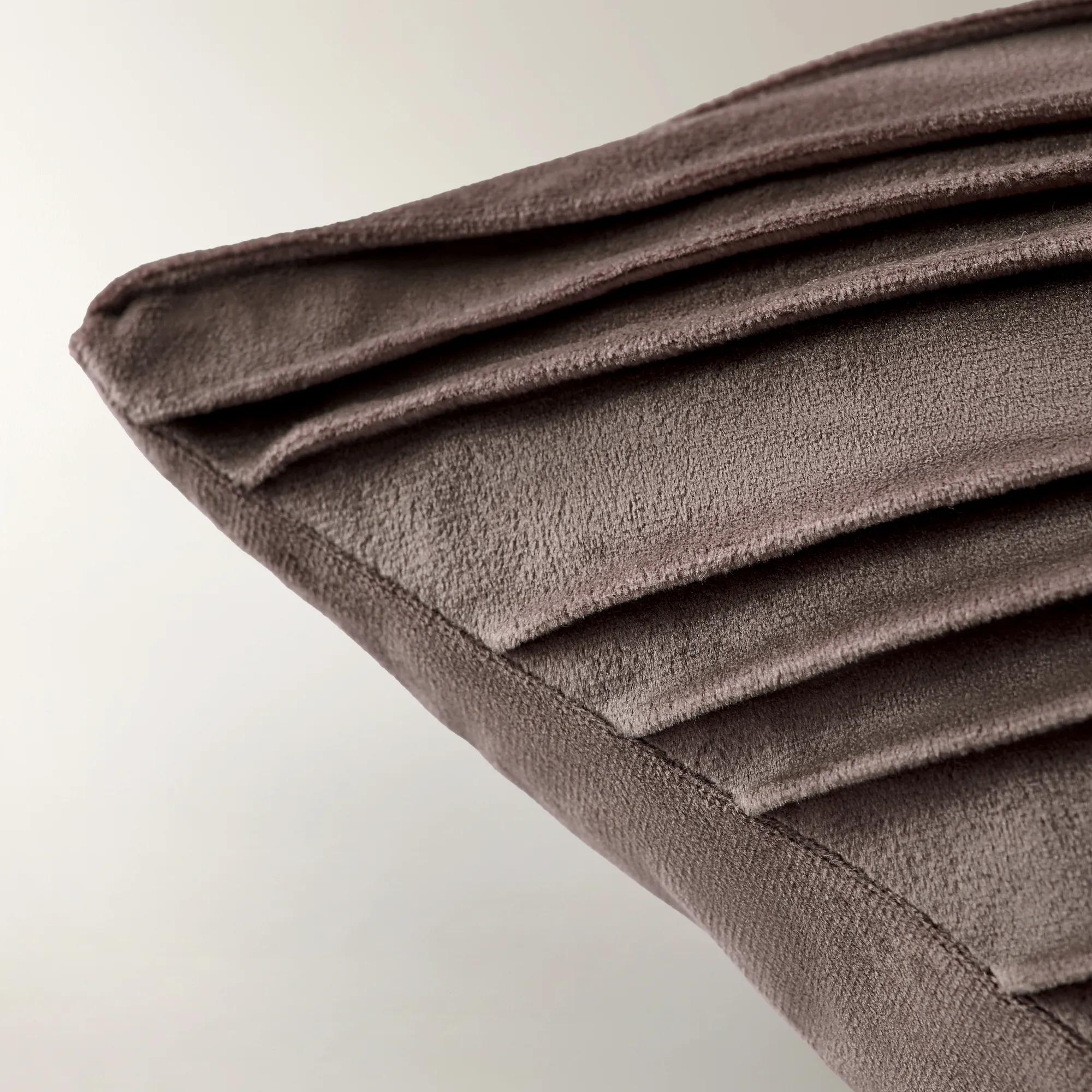 Lowry Pleated Velvet Pillow 22" - Dark Chocolate