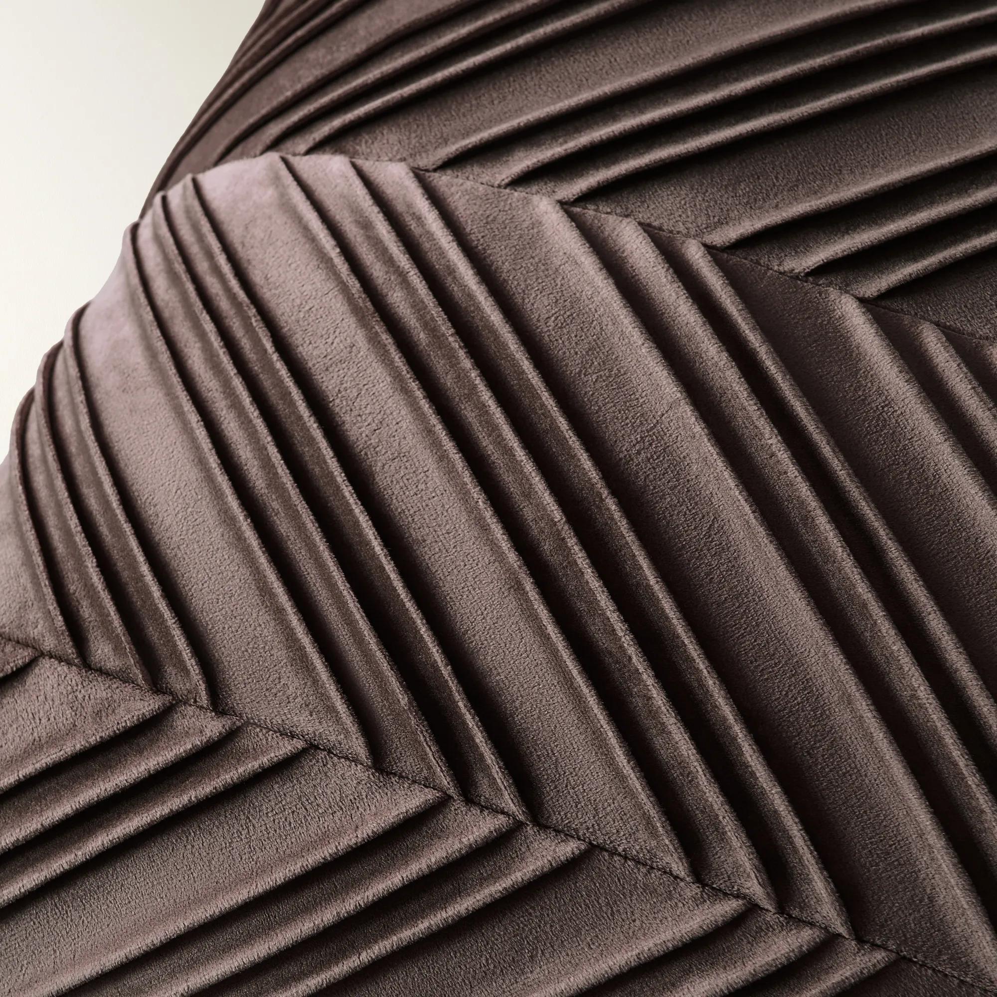 Lowry Pleated Velvet Pillow 22" - Dark Chocolate