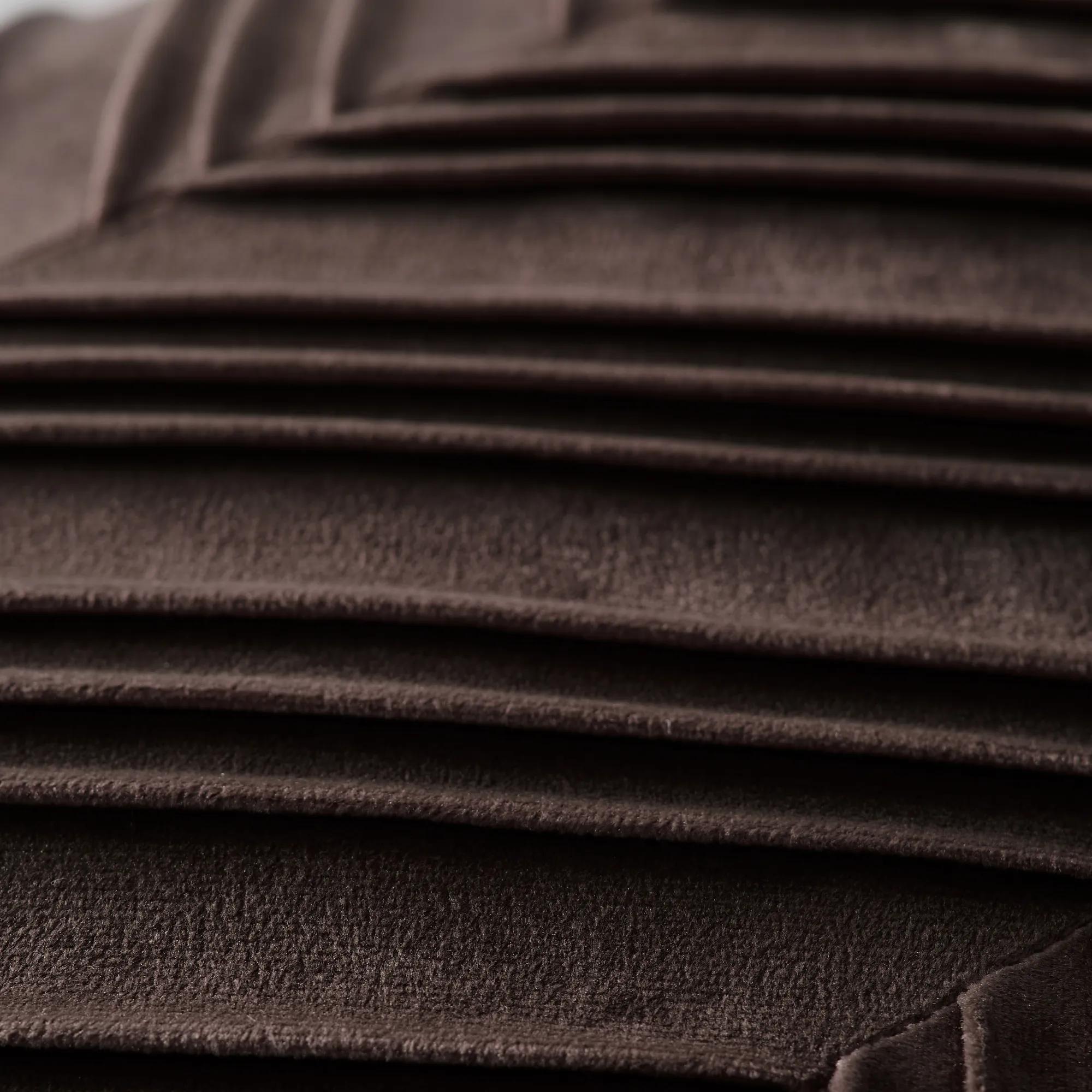 Lowry Pleated Velvet Pillow 22" - Dark Chocolate