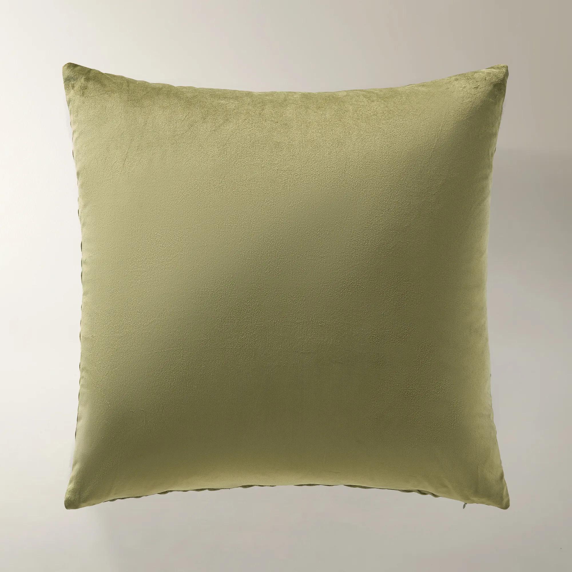 Lowry Pleated Velvet Pillow 22" - Rich Olive Green
