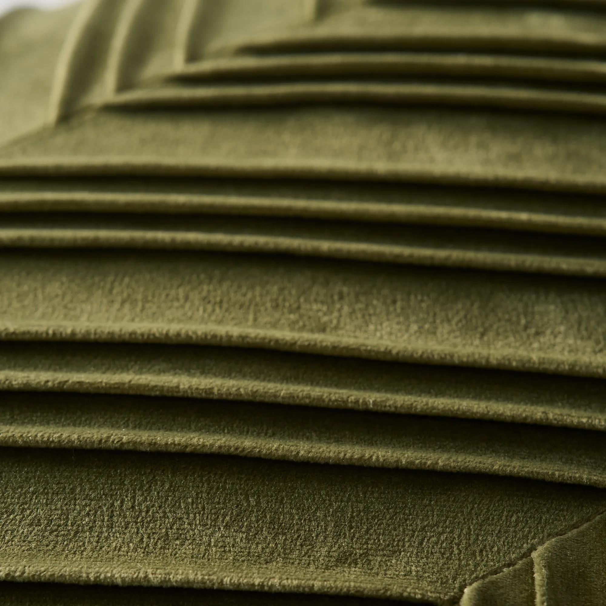 Lowry Pleated Velvet Pillow 22" - Rich Olive Green