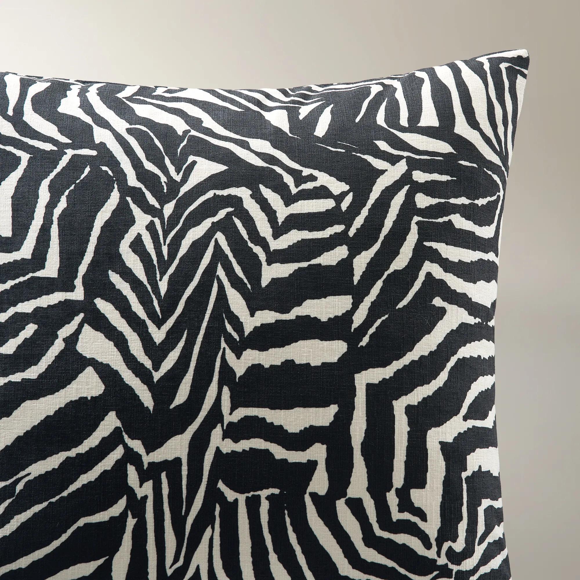 Ebba Abstract Zebra Pillow 22" - Black/Ivory