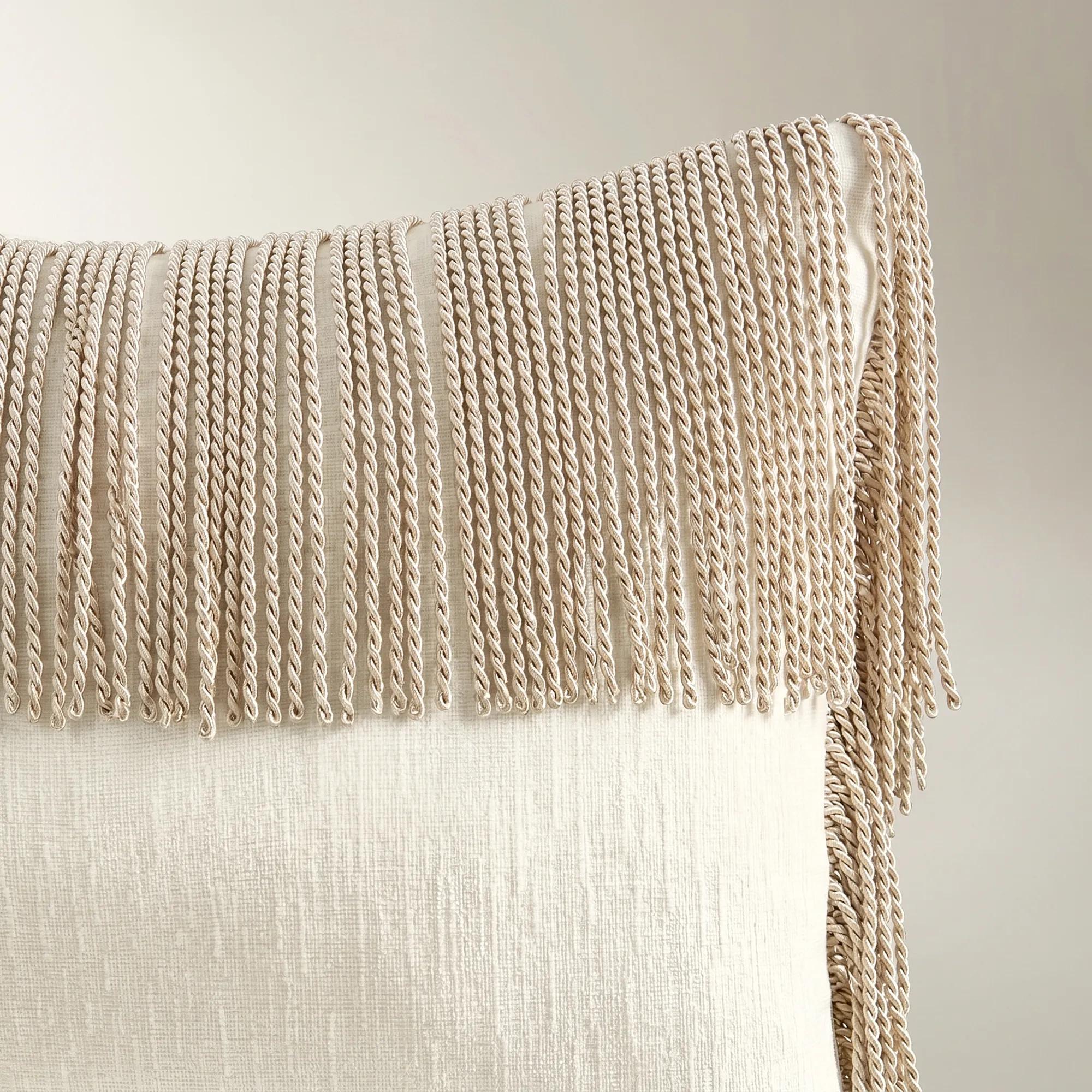 Fia Rope Fringe Lumbar 14"x 20" - Taupe/Ivory