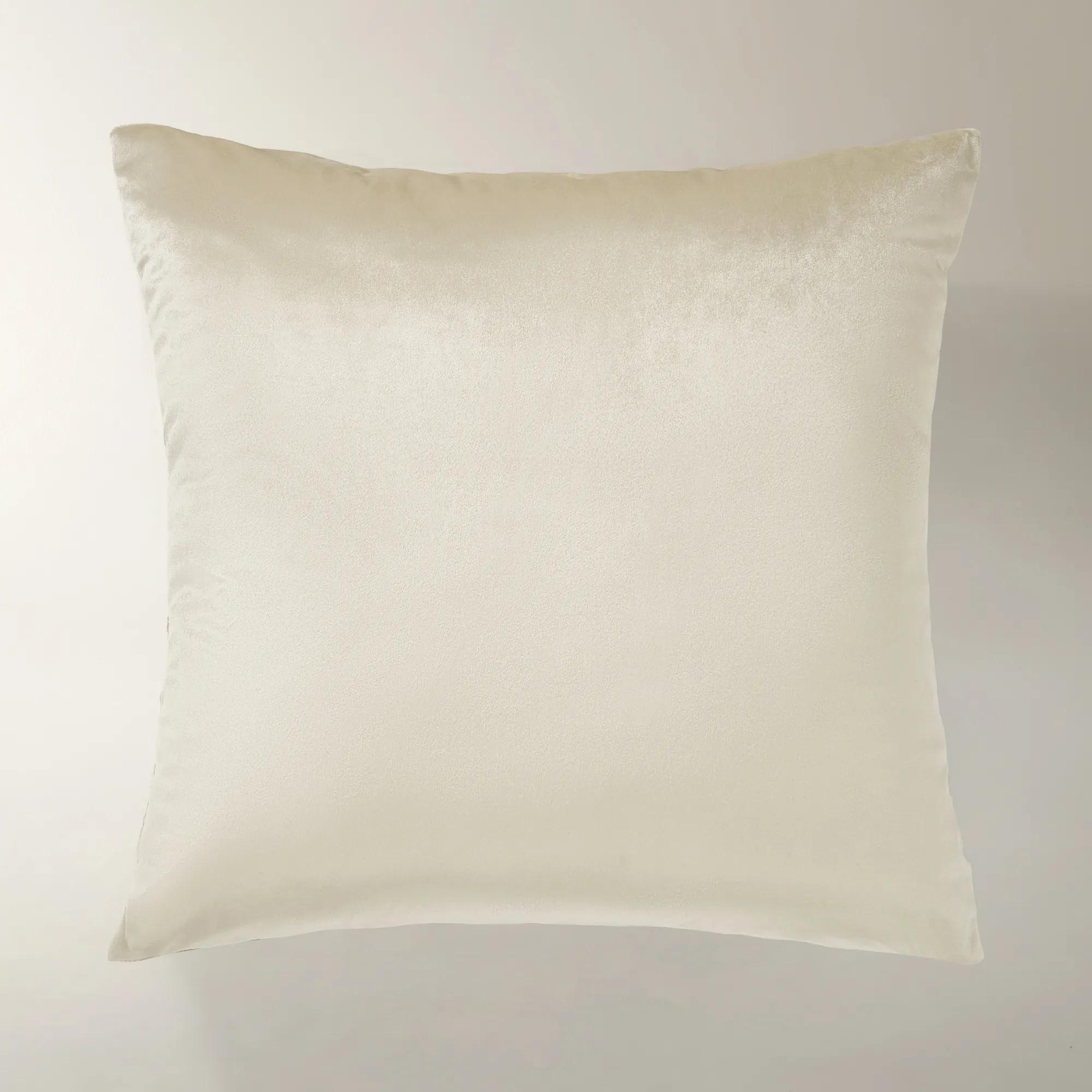 Glam Eye Embellished Velvet Pillow 20" - Alabaster