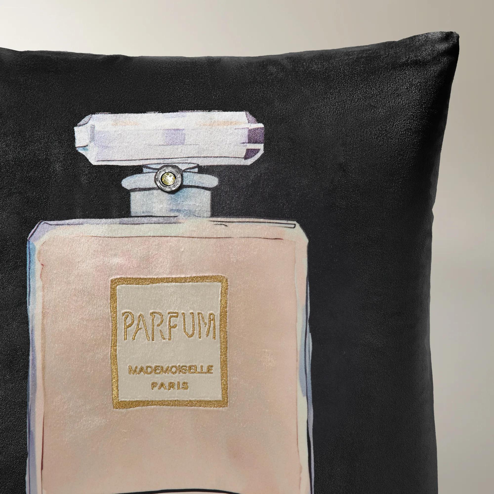 Parfum Bottle Pillow 20" - Black