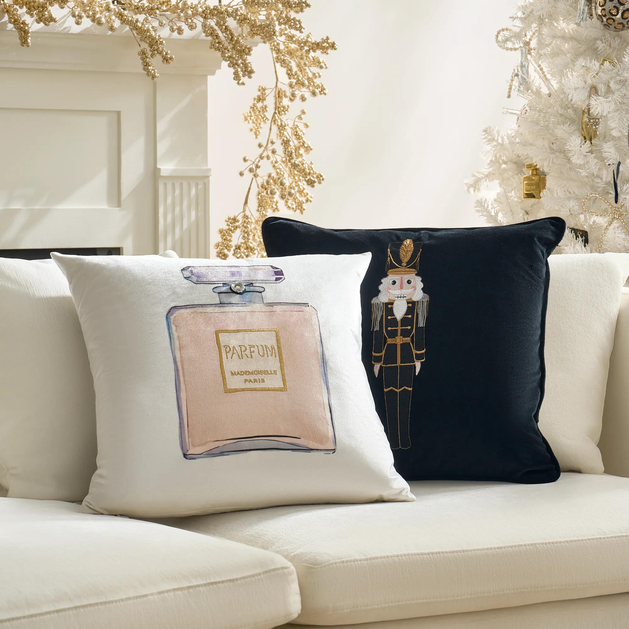 Parfum Bottle Pillow 20" - White