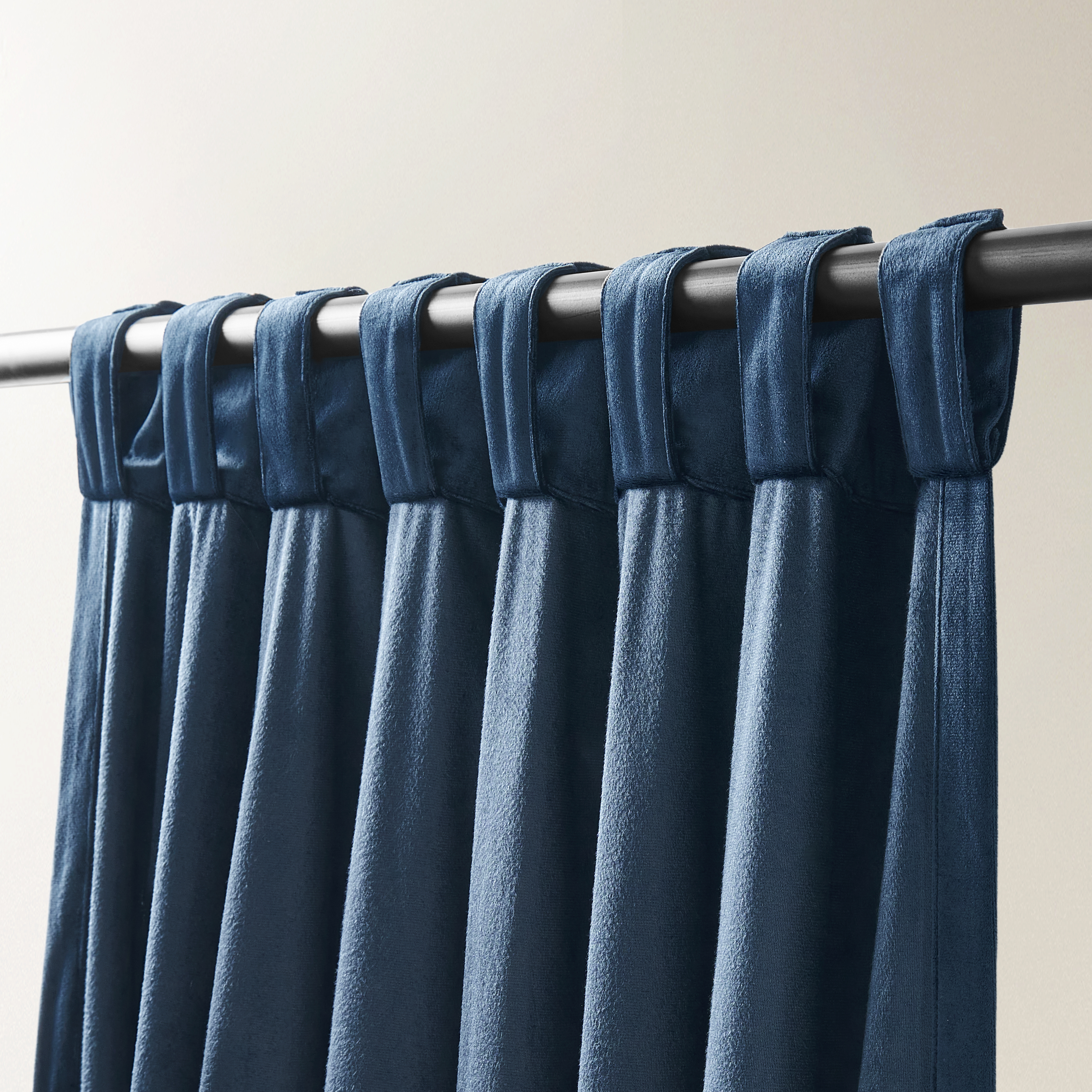 Adair Solid Velvet Curtain - Midnight Blue