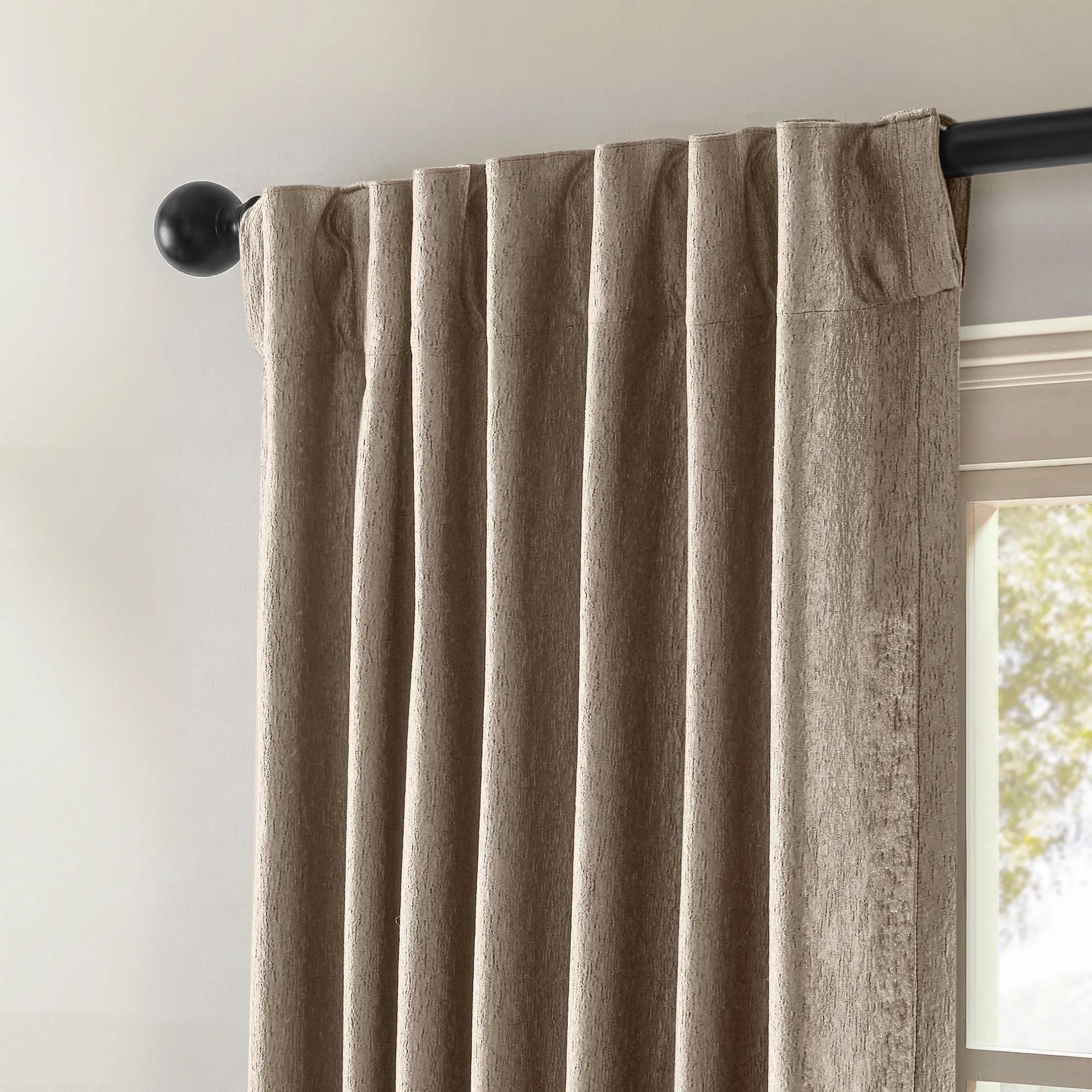 Anson Textured Curtain - Light Mocha Rose