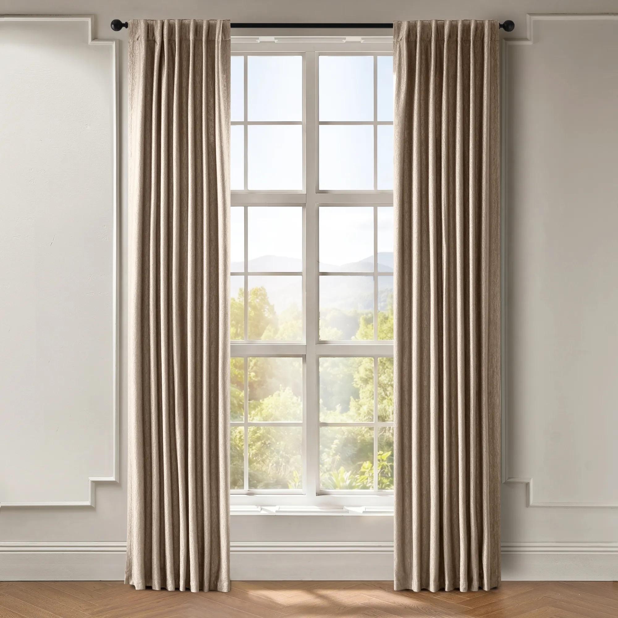 Anson Textured Curtain - Light Mocha Rose