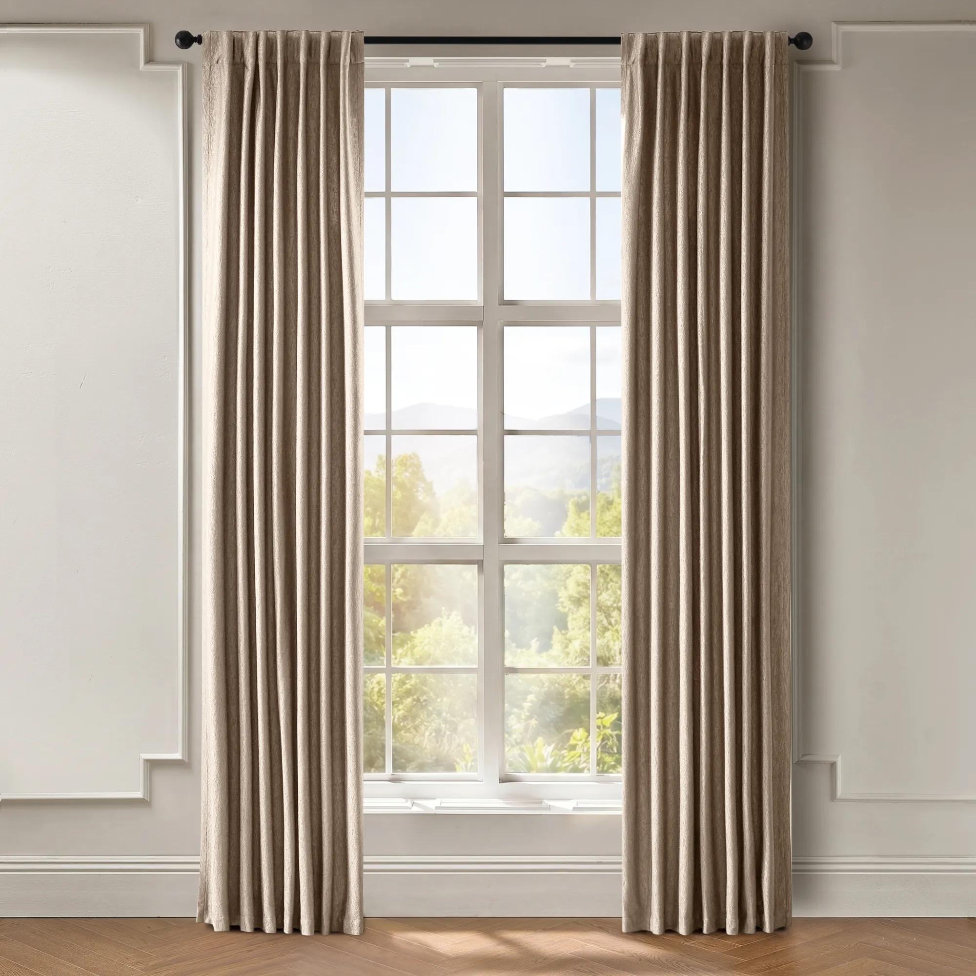 Anson Textured Curtain - Light Mocha Rose