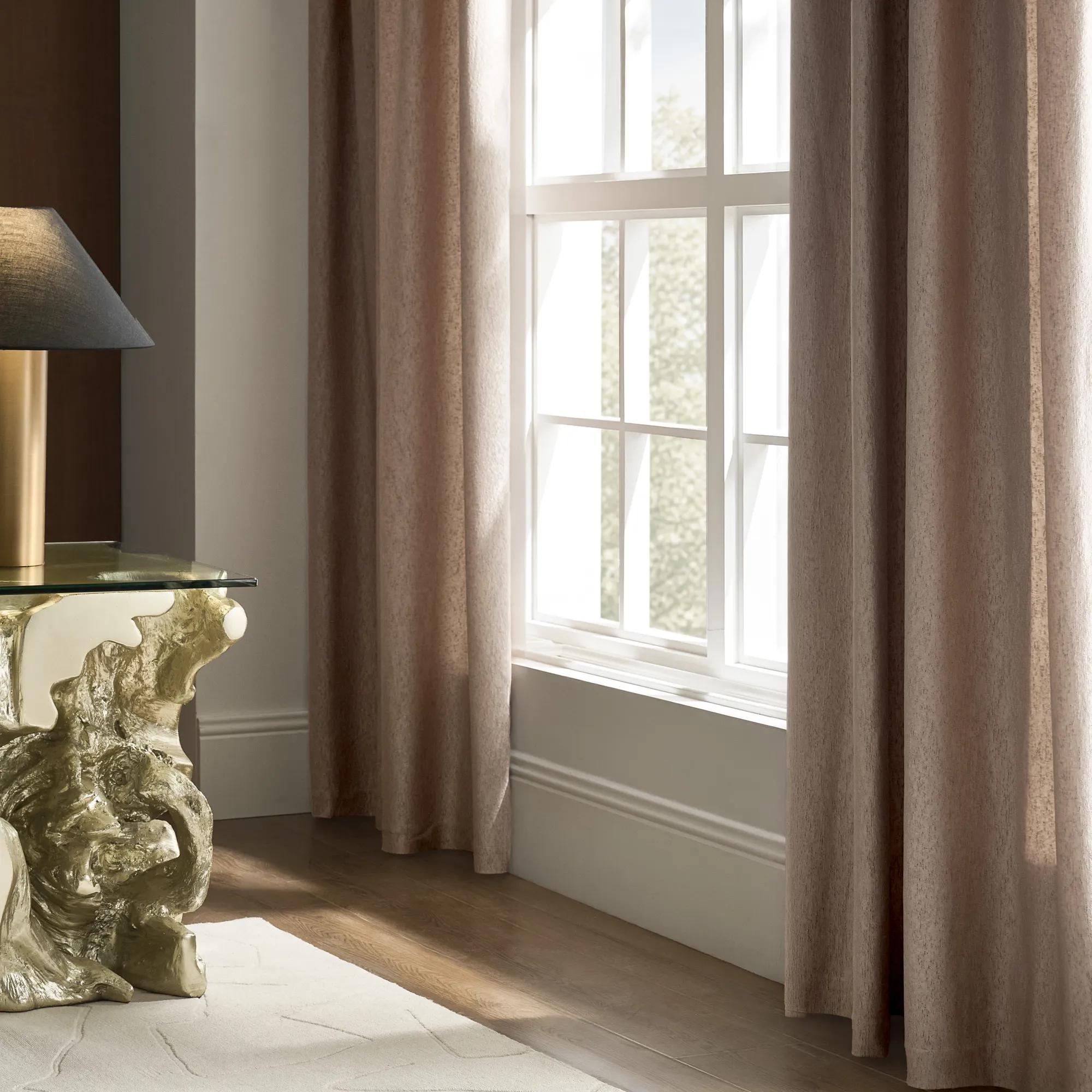 Anson Textured Curtain - Light Mocha Rose