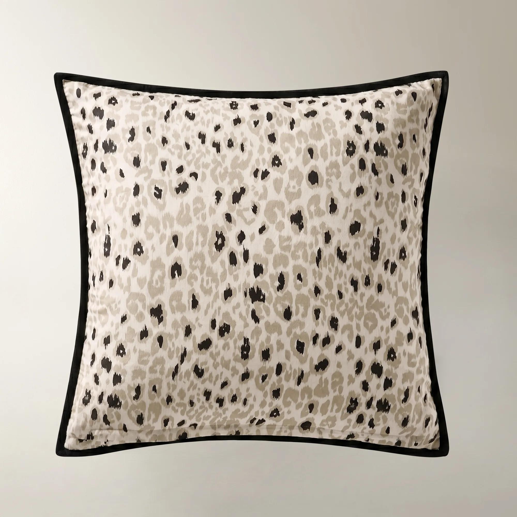 Nemera Reversible Velvet & Leopard Quilt Set - Graphite/Leopard