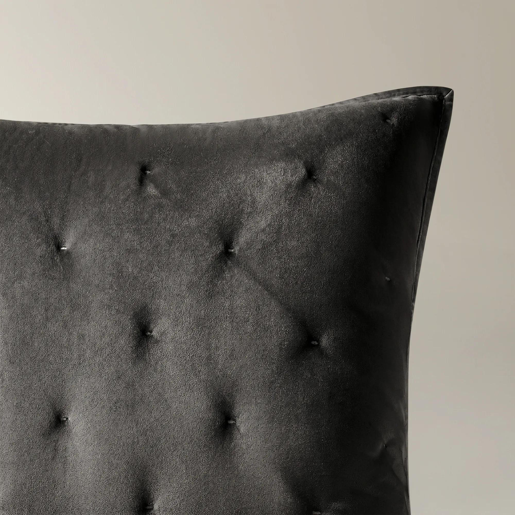 Nemera Reversible Velvet & Leopard Quilt Set - Graphite/Leopard