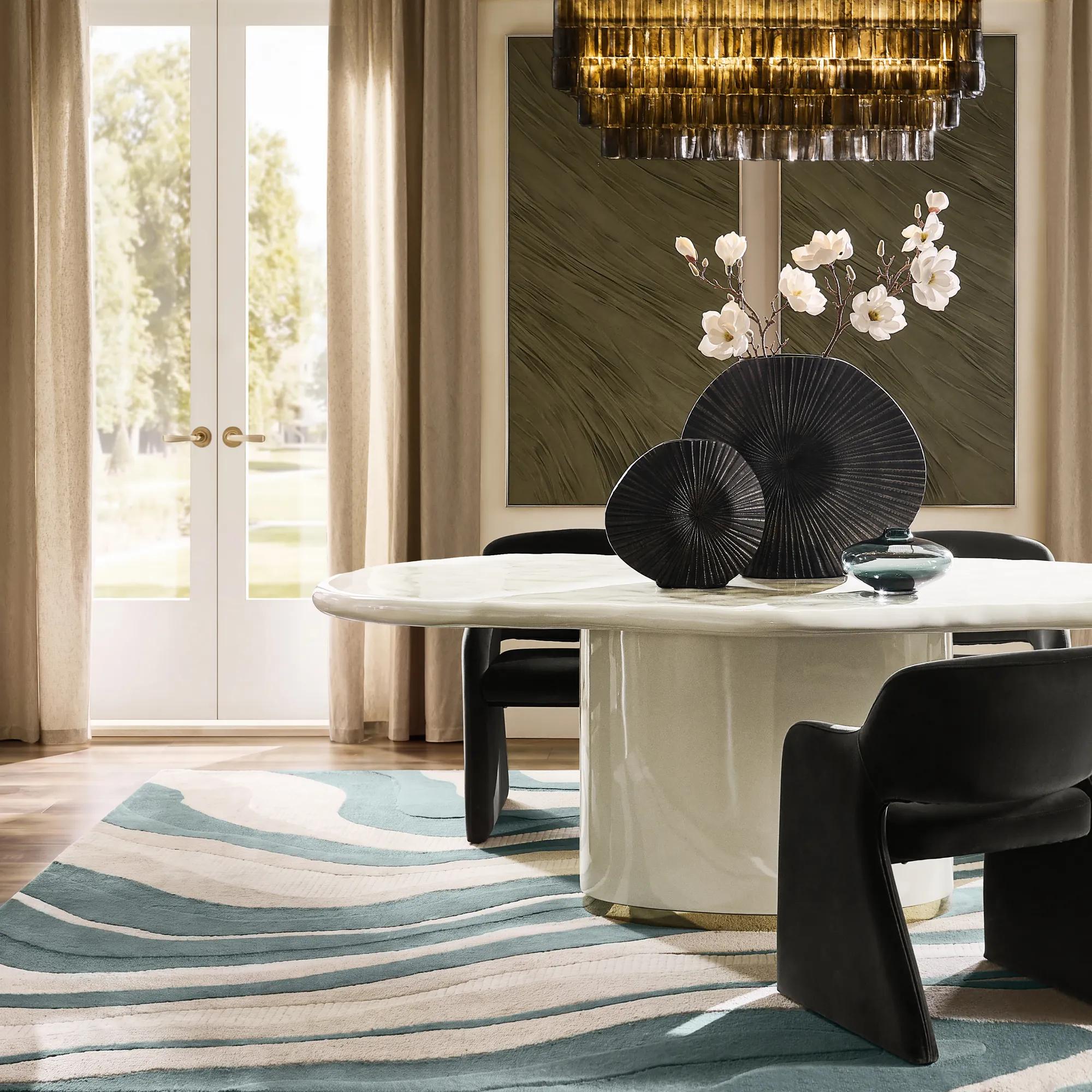 Kadence Wool Rug - Deep Sage Green/Ivory