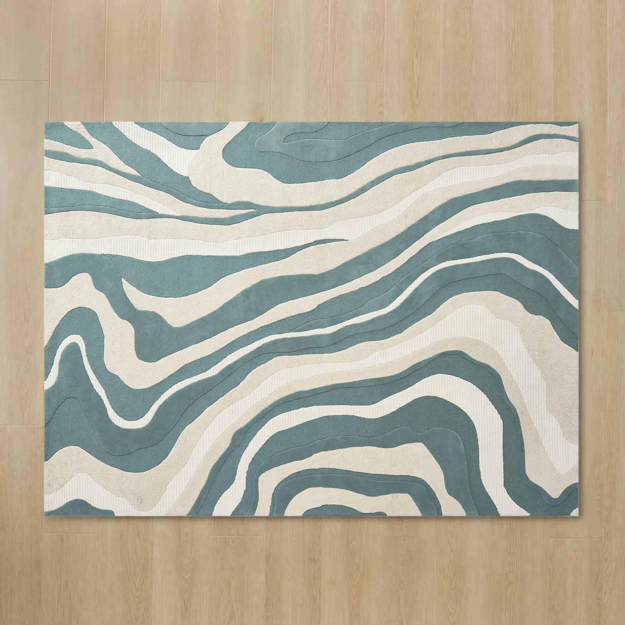Kadence Wool Rug - Deep Sage Green/Ivory