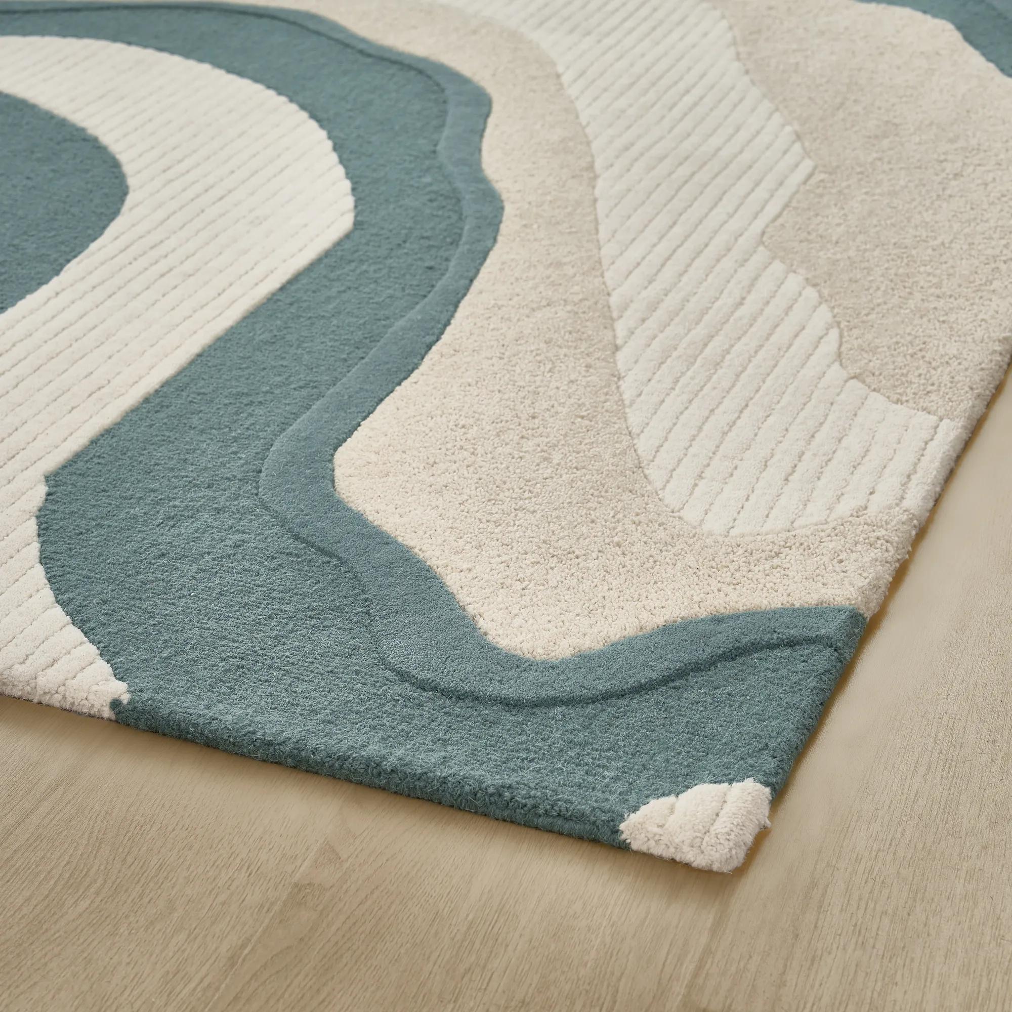Kadence Wool Rug - Deep Sage Green/Ivory
