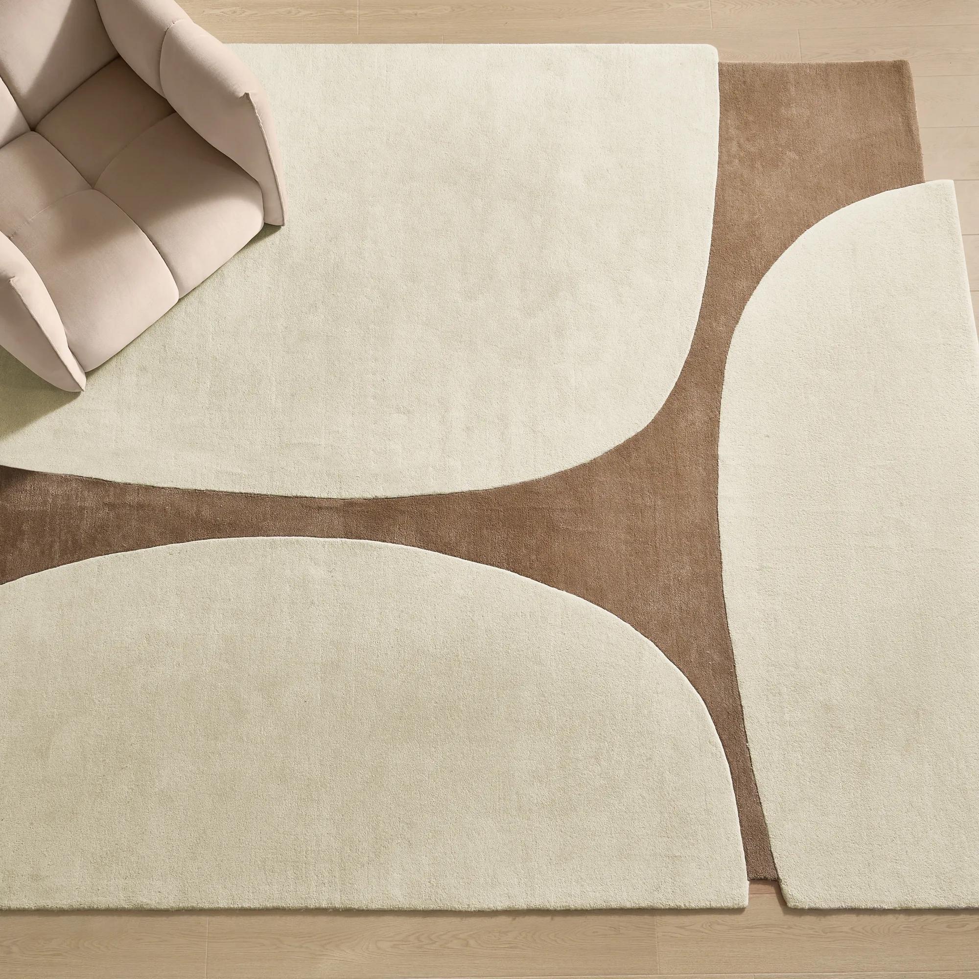 Contour Wool Rug - Ivory/Ginger Root