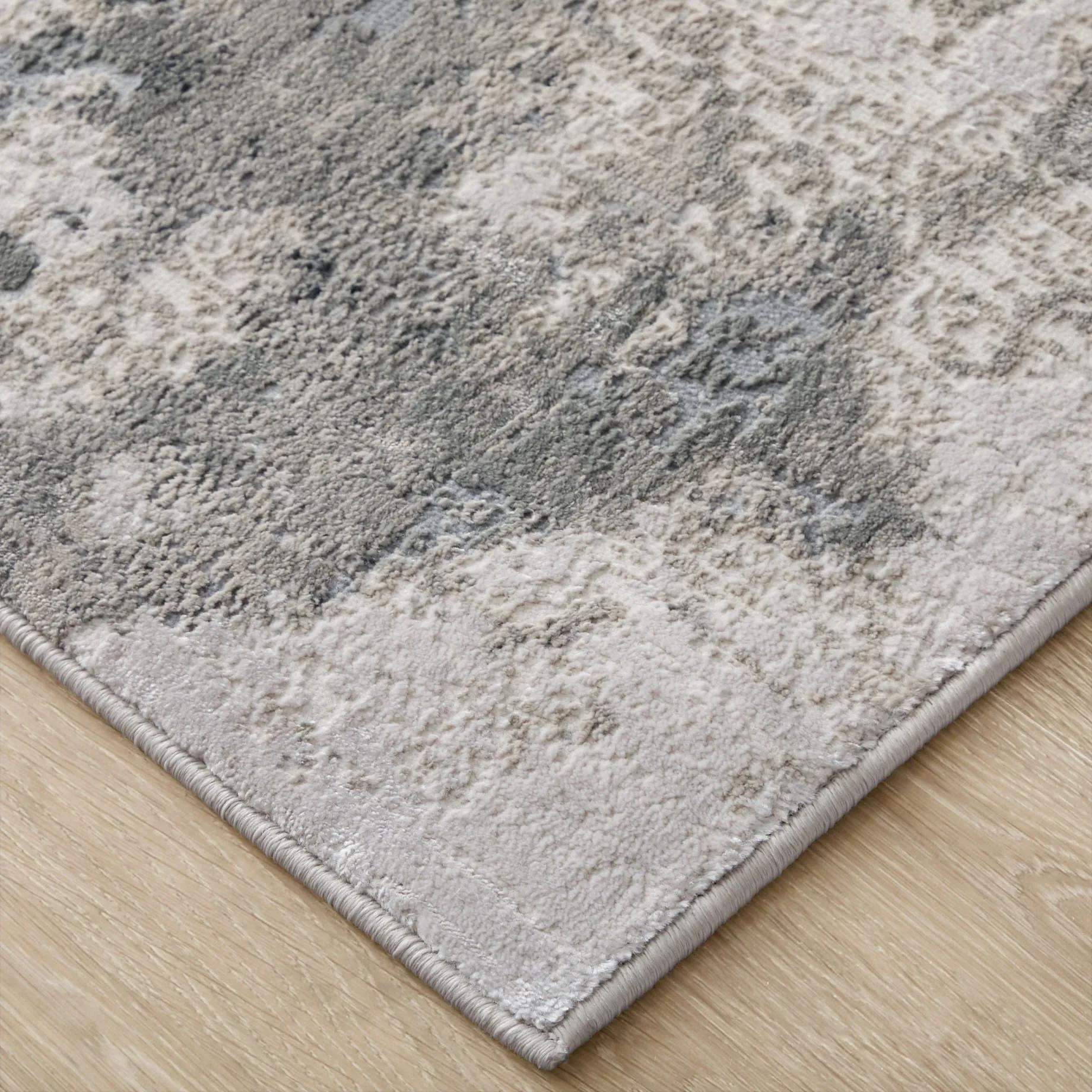 Alarion Abstract Rugs - Grey/Muted Blue/Ivory